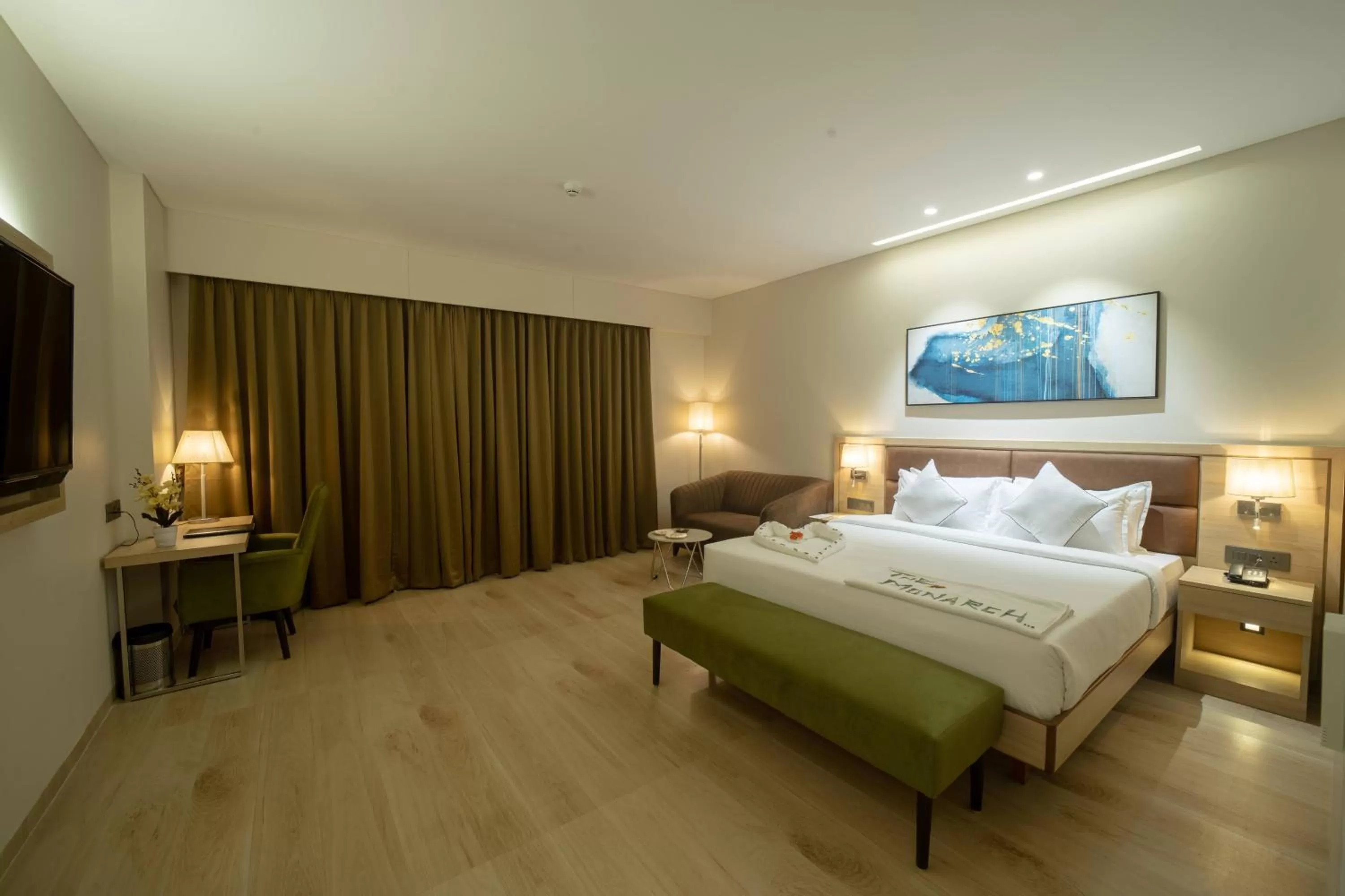 Bedroom, Bed in The Monarch at Chakan MIDC, Pune
