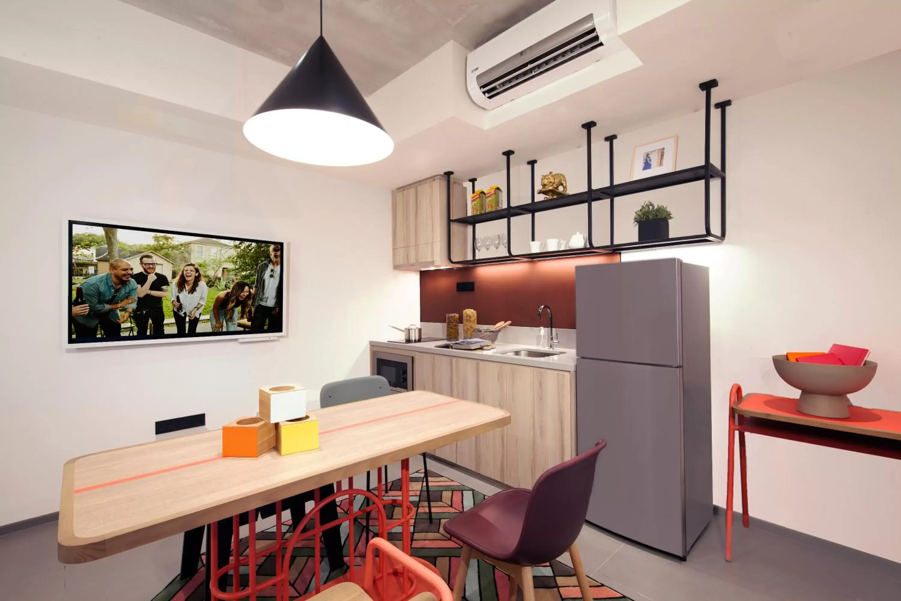 Kitchen or kitchenette, Dining Area in lyf Funan Singapore