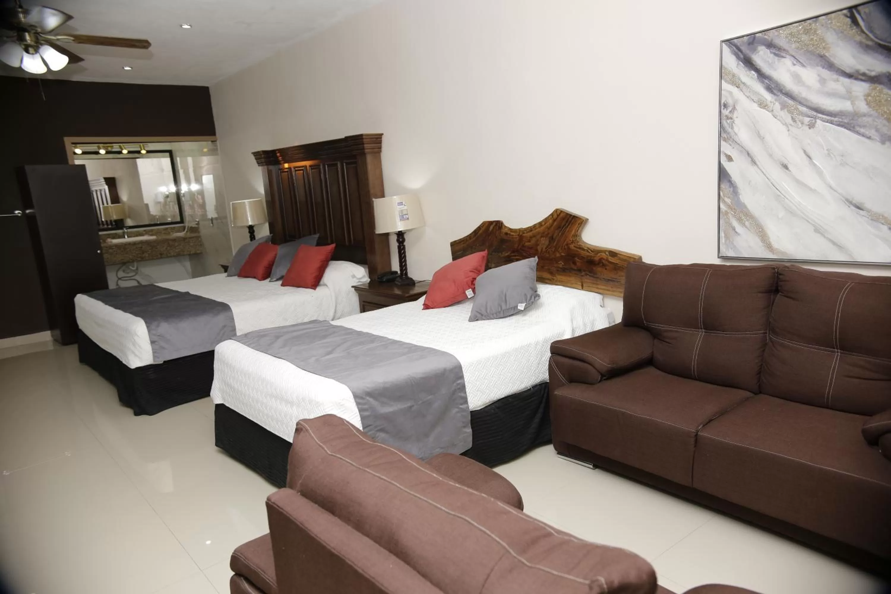 Bed in Hotel Posada Santa Fe Sabinas