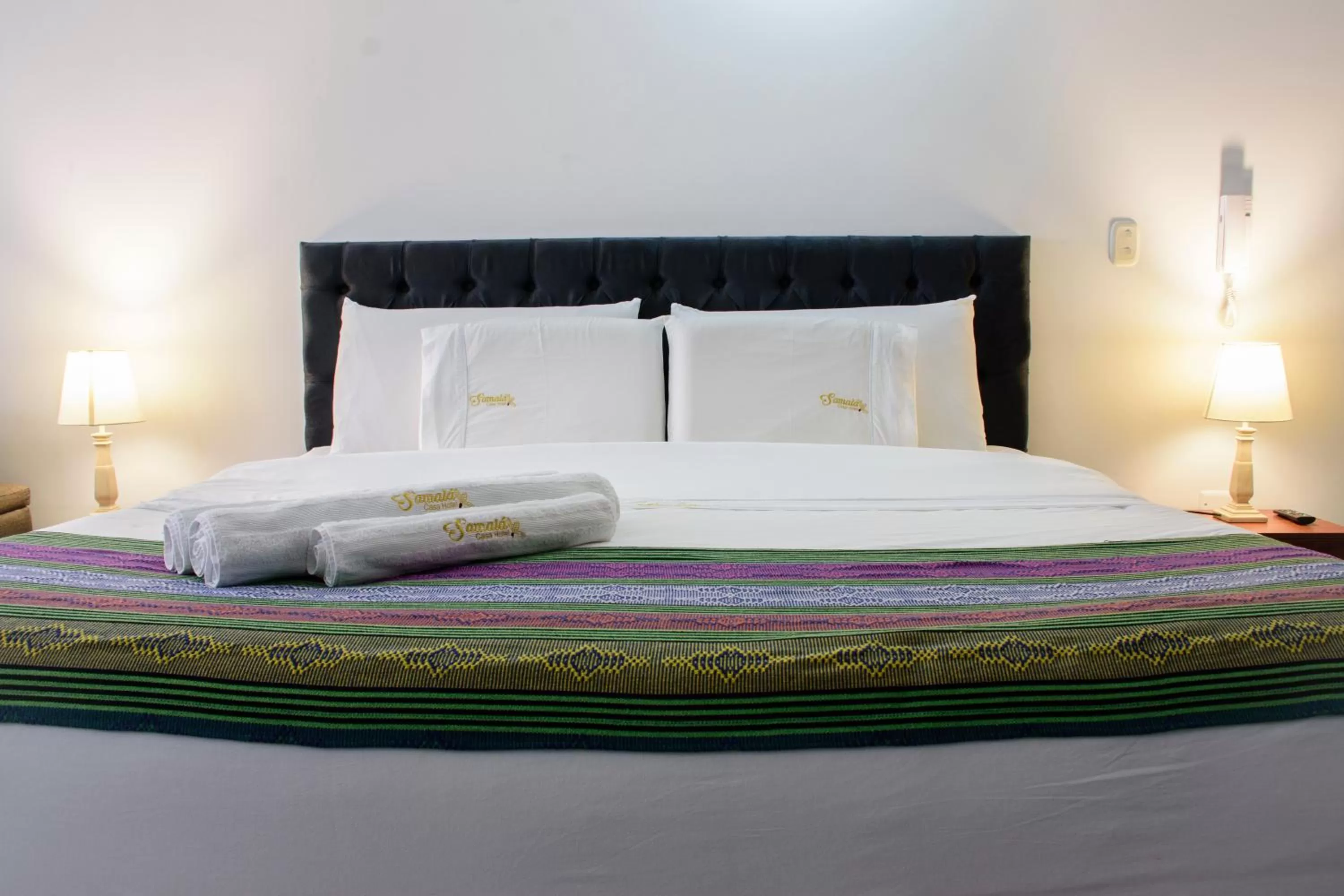 Bed in Samalá Casa Hotel