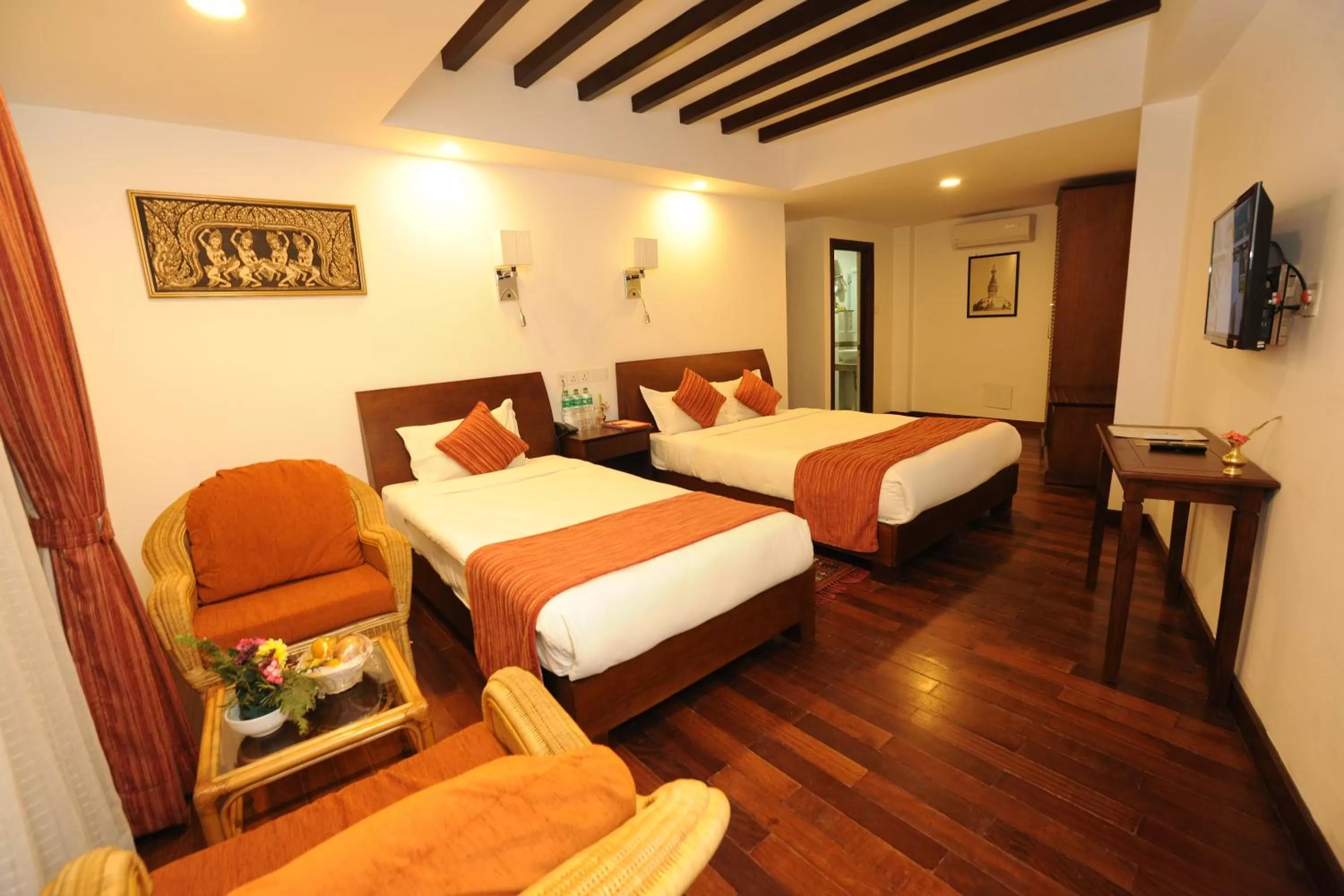 Bed in Apsara Boutique Hotel