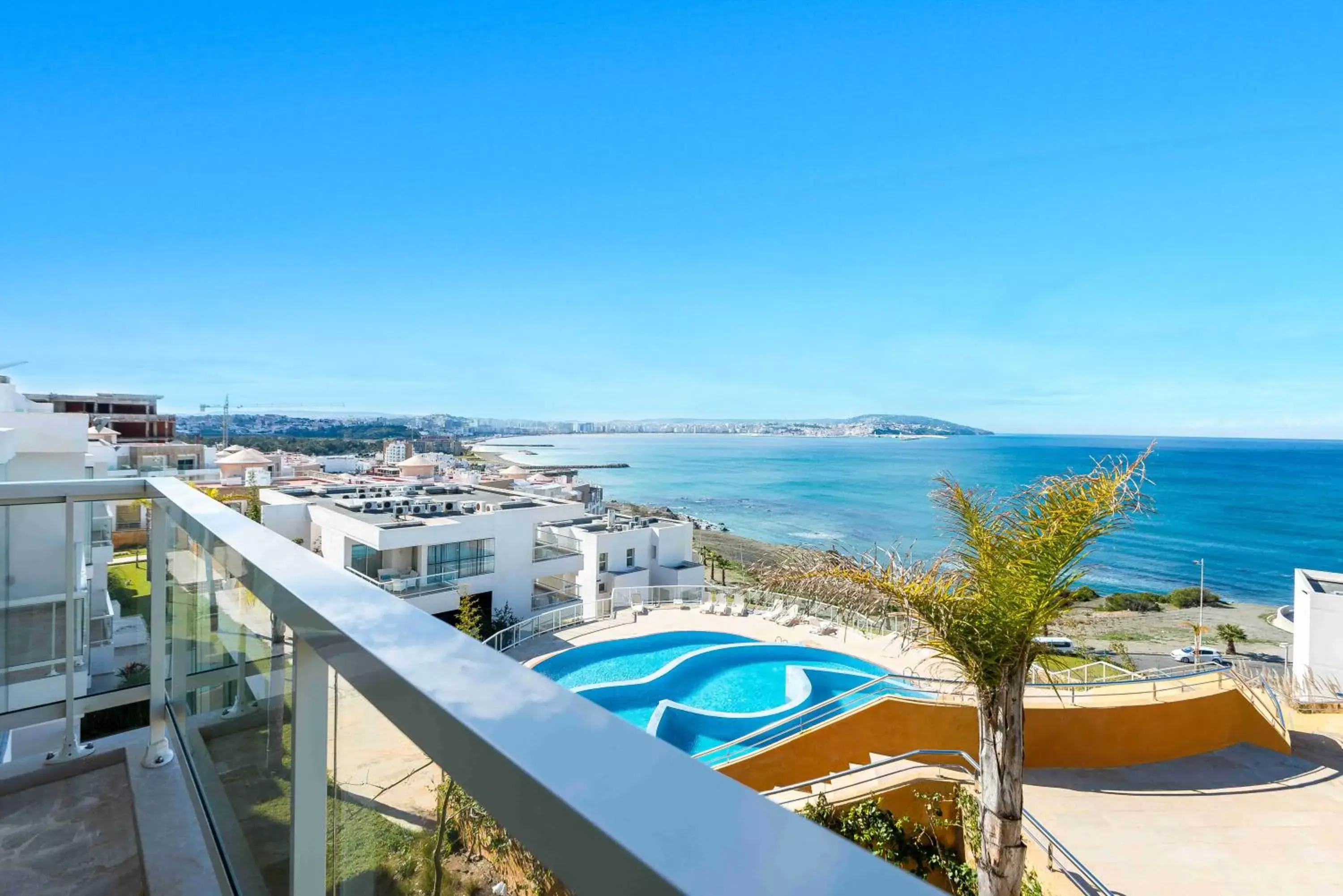 Balcony/Terrace, Pool View in Hotel Farah Tanger