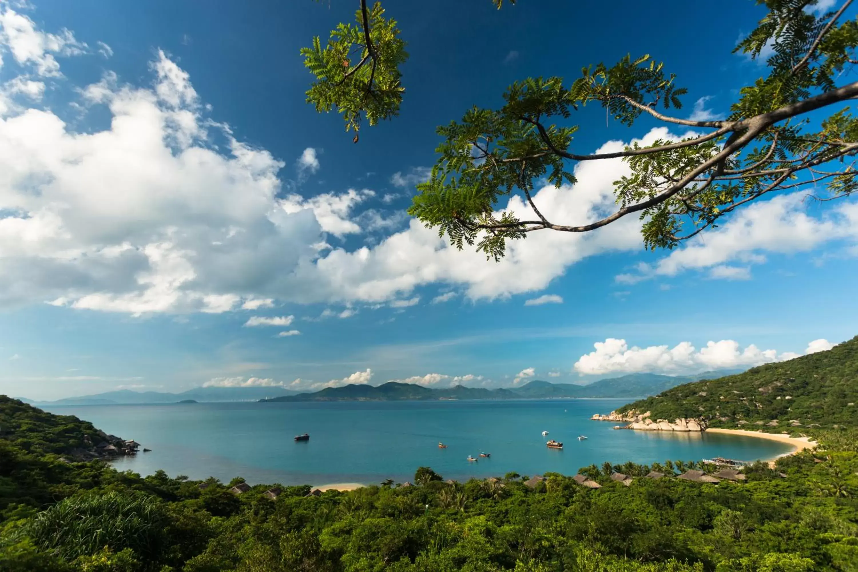 Bird's eye view in Six Senses Ninh Van Bay