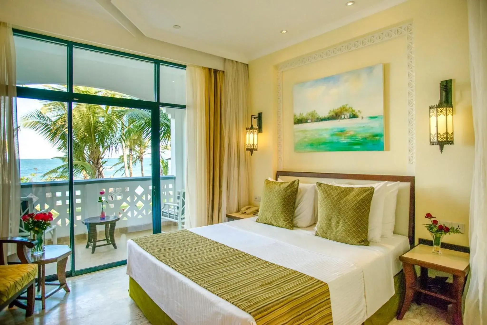 Bed in Sarova Whitesands Beach Resort & Spa