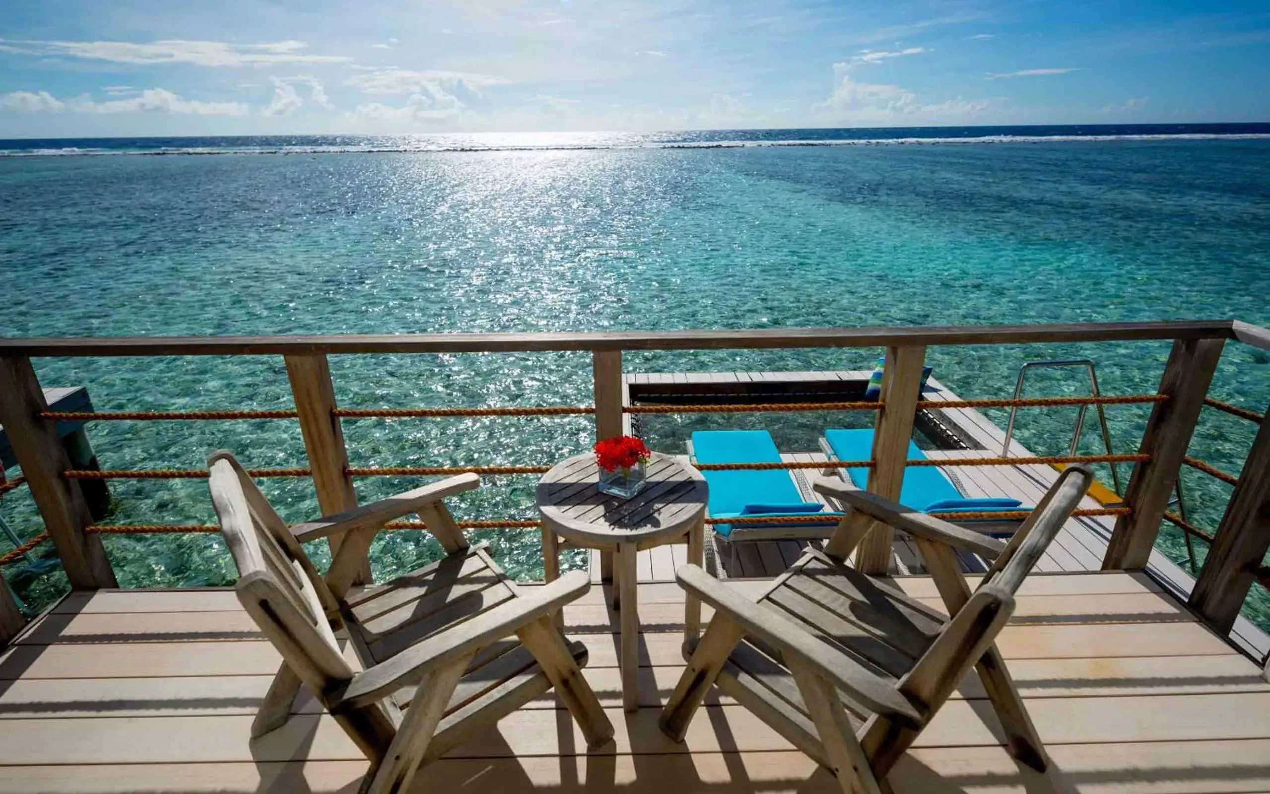 Balcony/Terrace, Sea View in Holiday Inn Resort Kandooma Maldives - Kids Stay & Eat Free