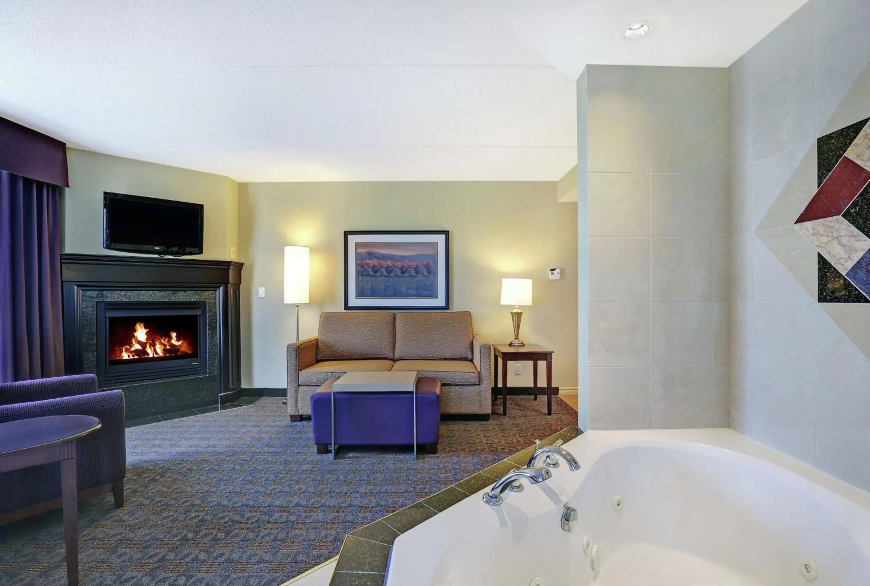 Bathroom, TV/Entertainment Center in Homewood Suites by Hilton Cambridge-Waterloo, Ontario