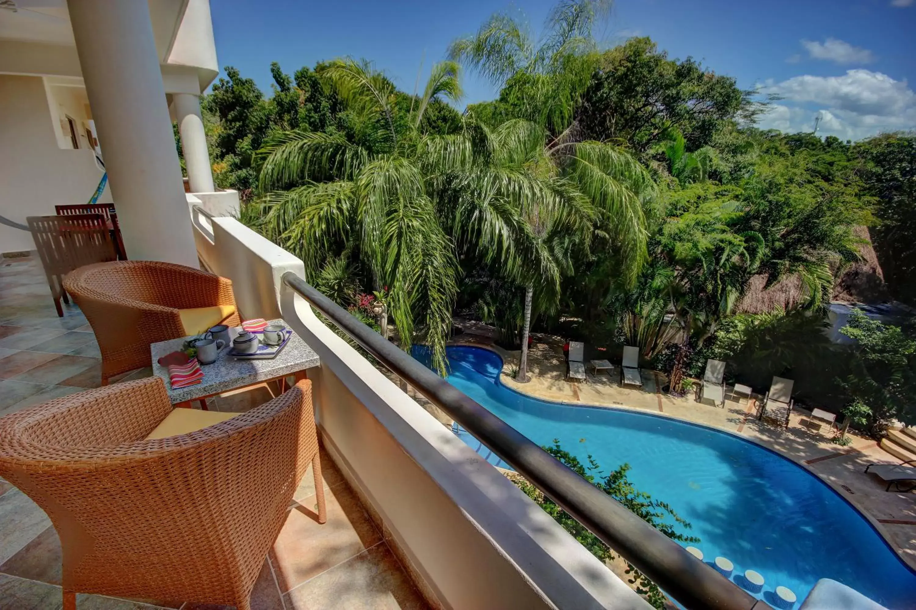 Balcony/Terrace, Pool View in Riviera Maya Suites
