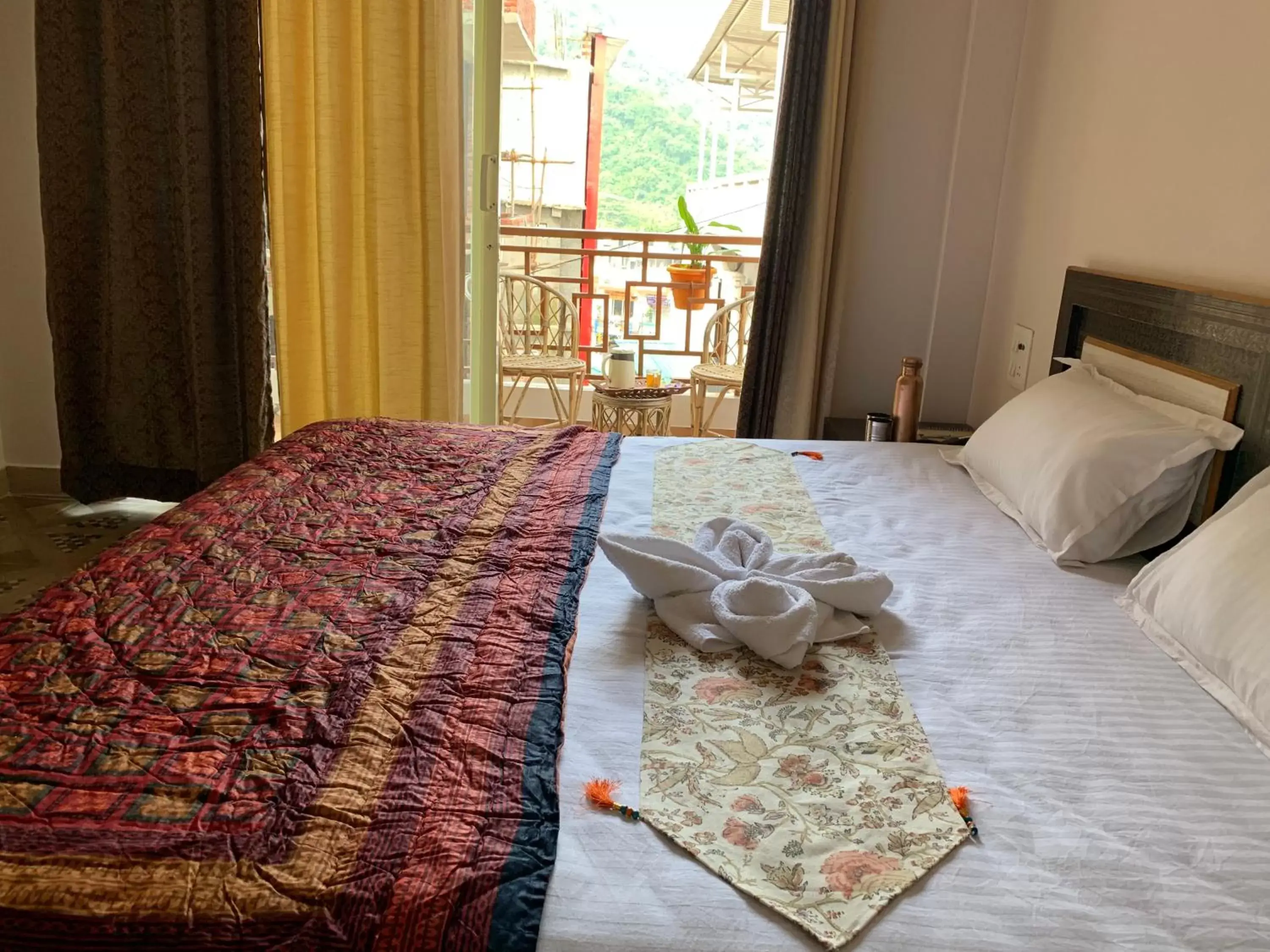 Balcony/Terrace, Bed in Rudram Hotel Yoga & Ayurveda Retreat