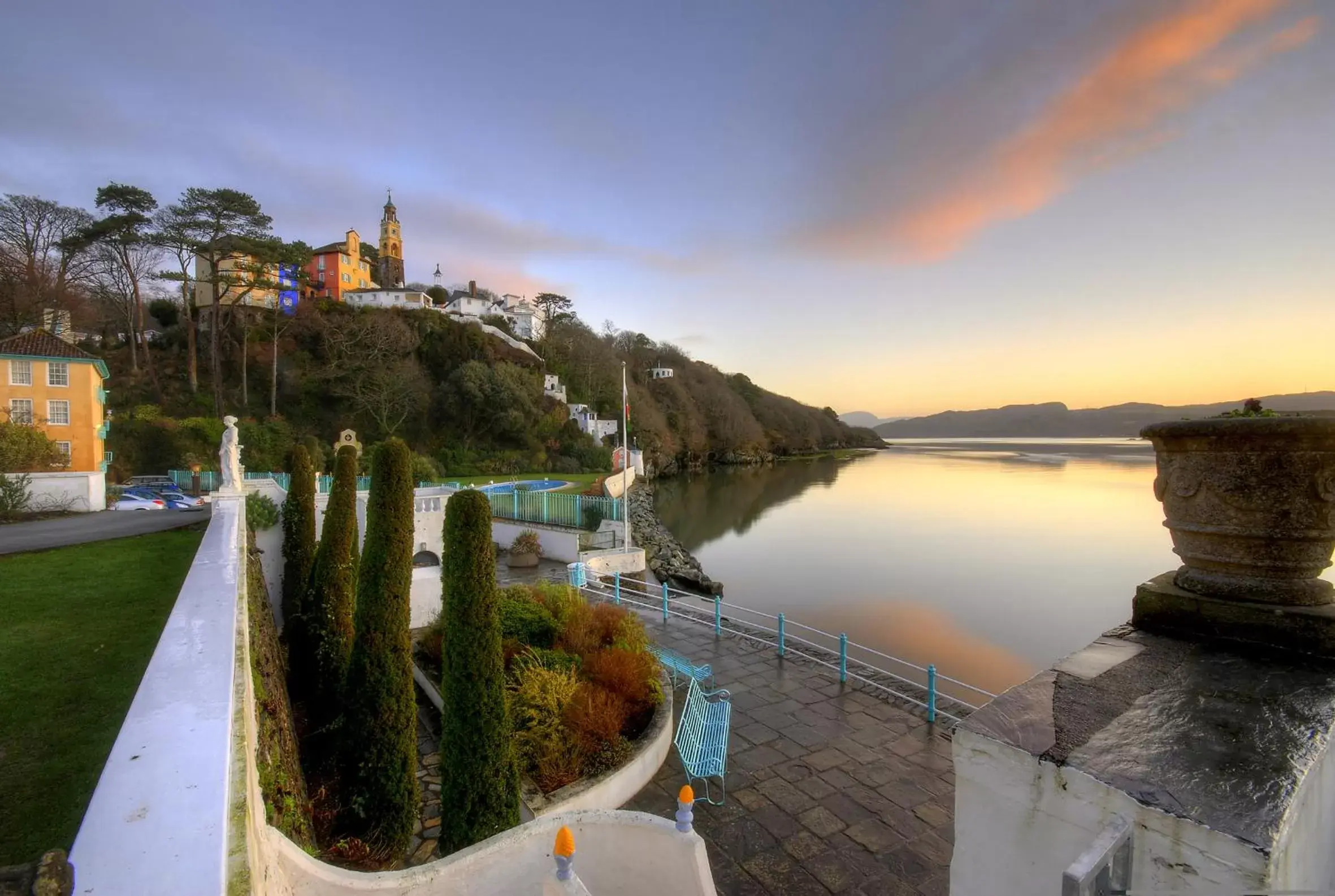 Balcony/Terrace in Portmeirion Village & Castell Deudraeth