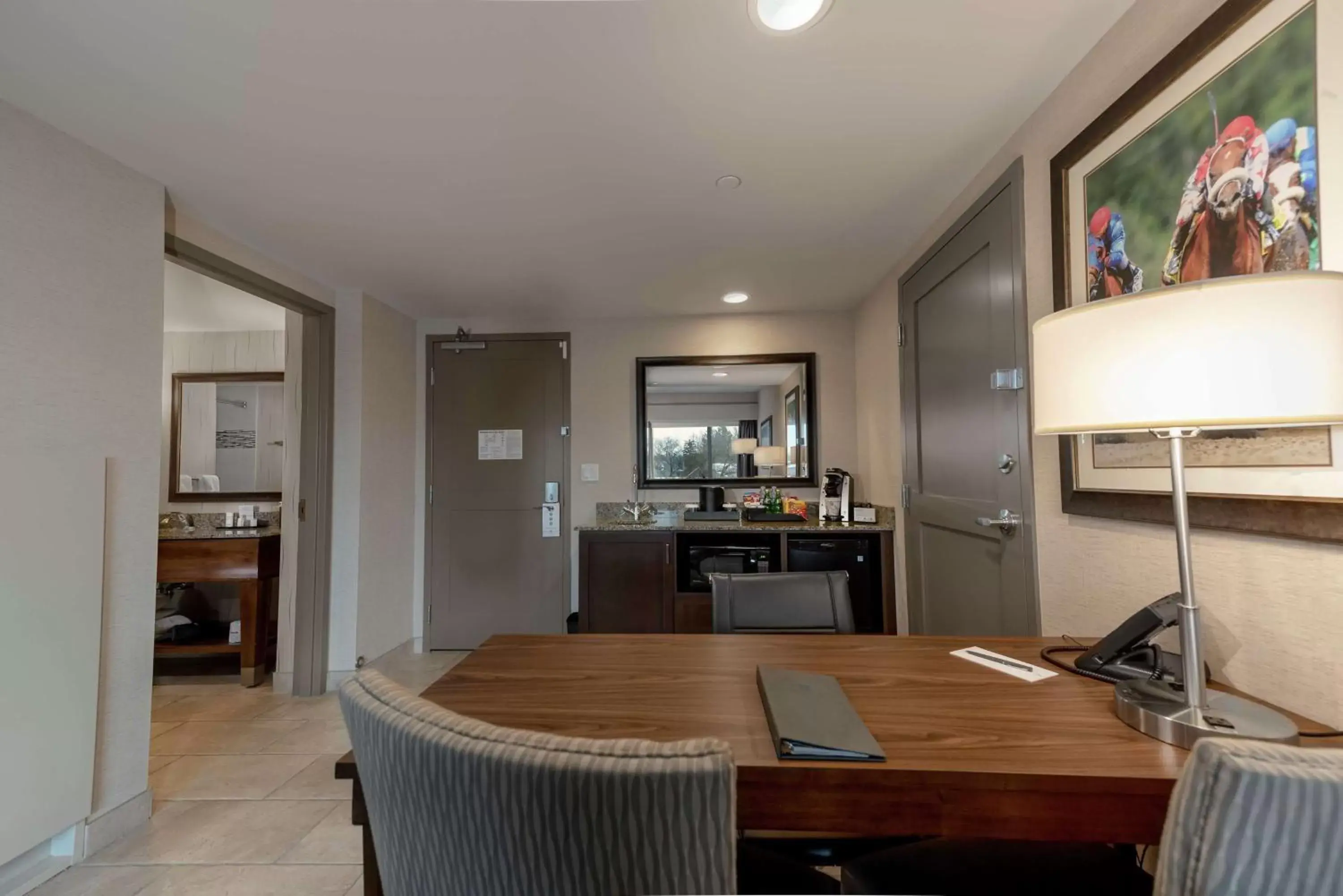 Bedroom, Kitchen/Kitchenette in Embassy Suites Saratoga Springs