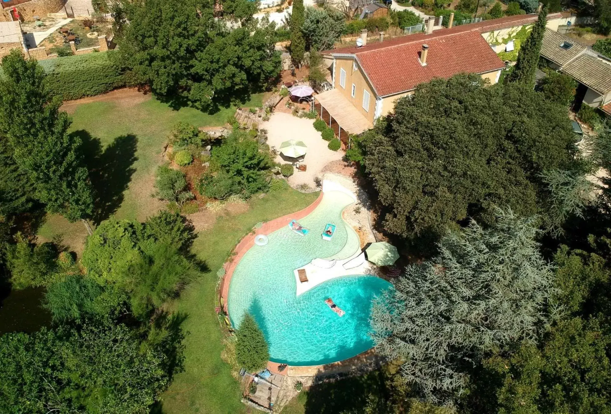 Pool view, Bird's-eye View in Le Fer en Cèze