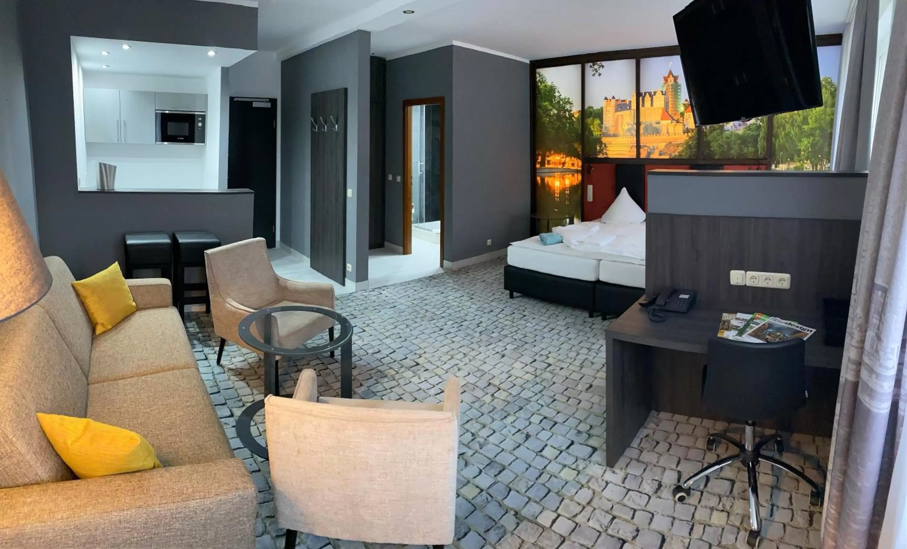 Living room, Bed in SL'otel im Parforcehaus