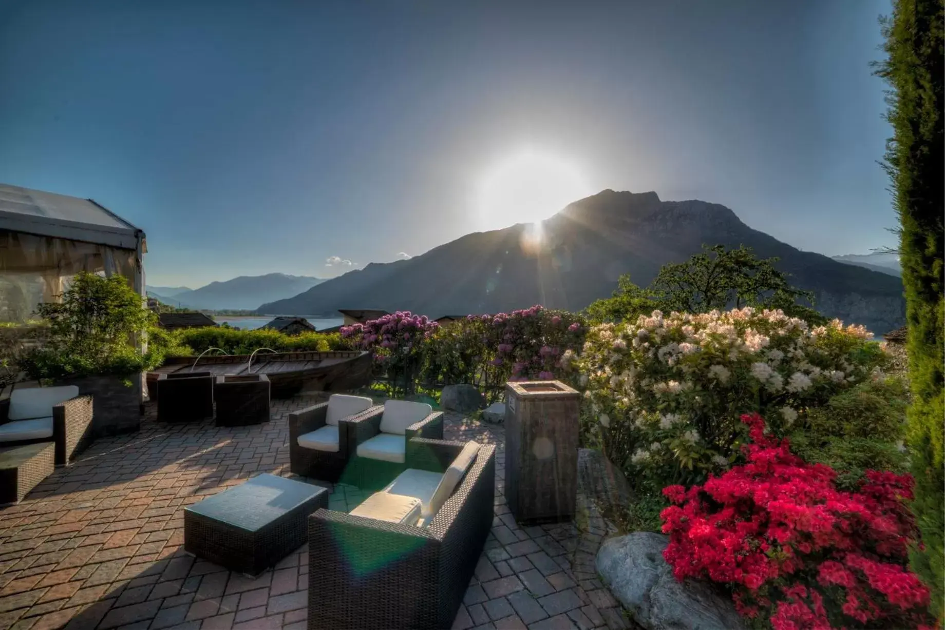 Garden, Mountain View in Hotel Saligari