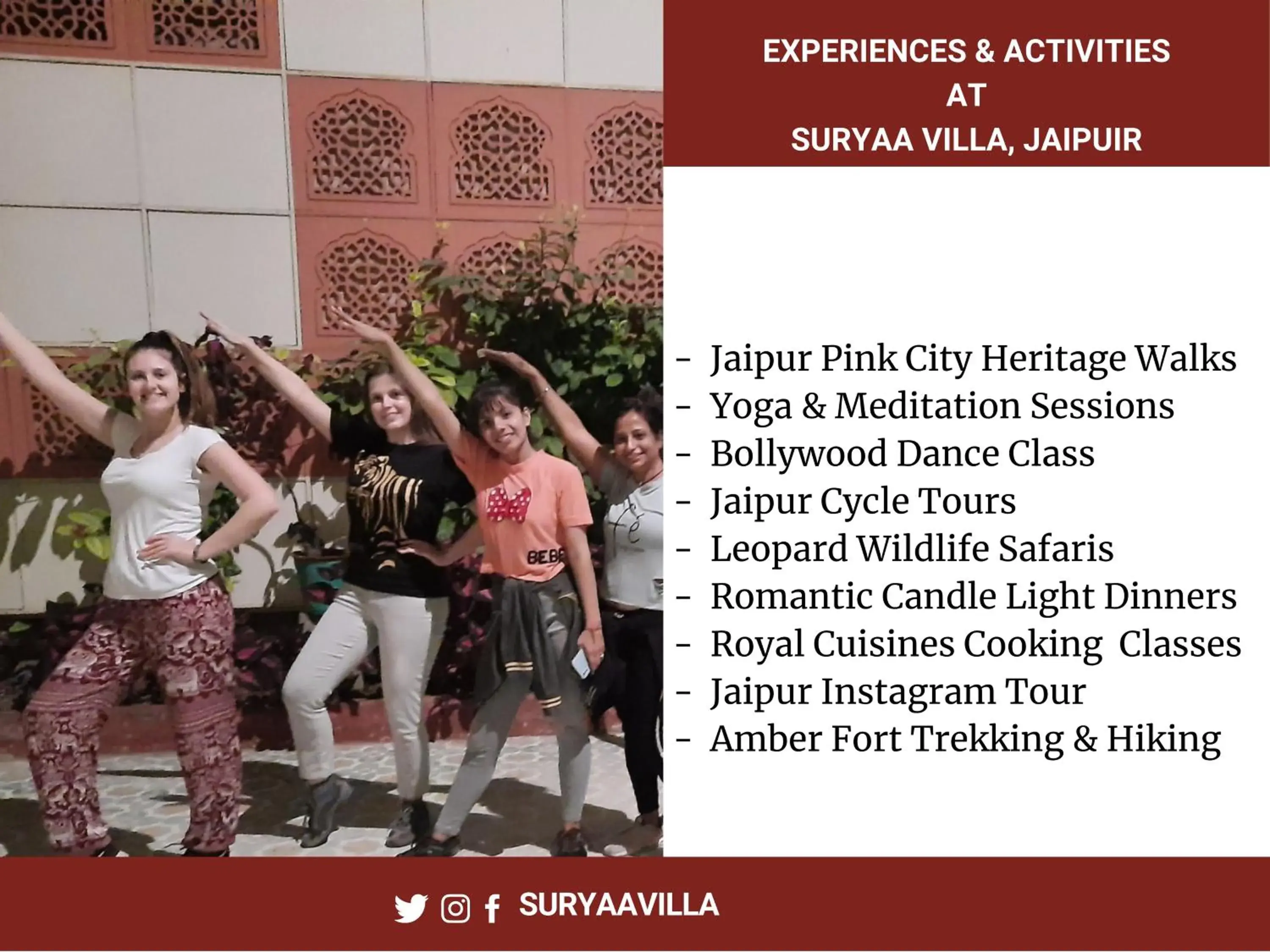 Activities, Guests in Suryaa Villa Jaipur - A Boutique Heritage Haveli