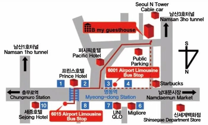 Location in B My Guesthouse