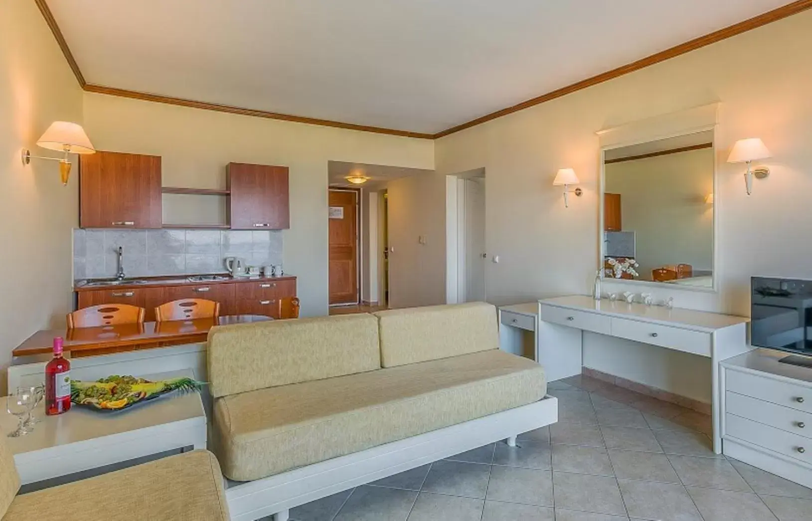 Kitchen or kitchenette in Kipriotis Aqualand Hotel