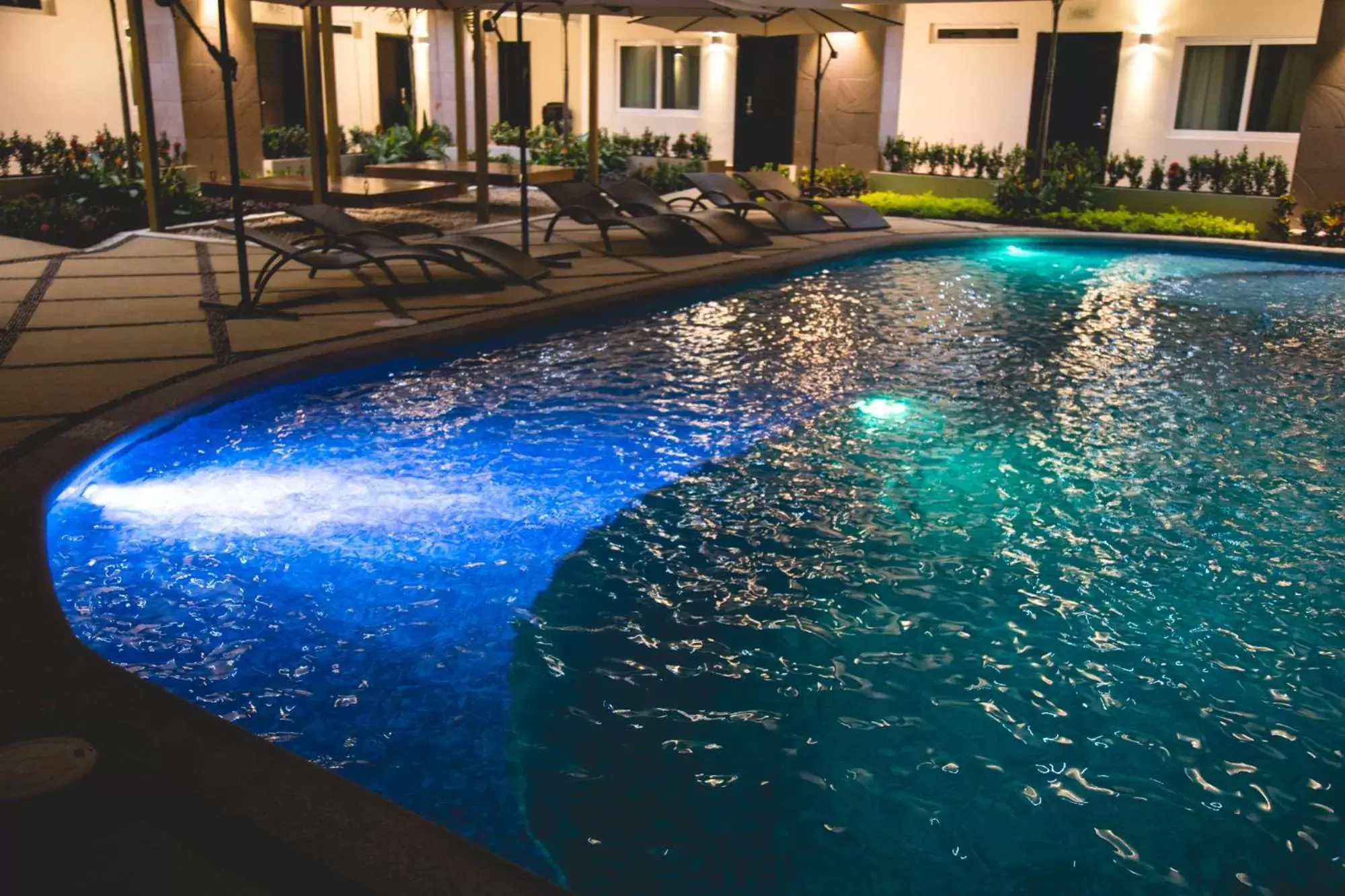 Night, Swimming Pool in Luxury Hotel Inn