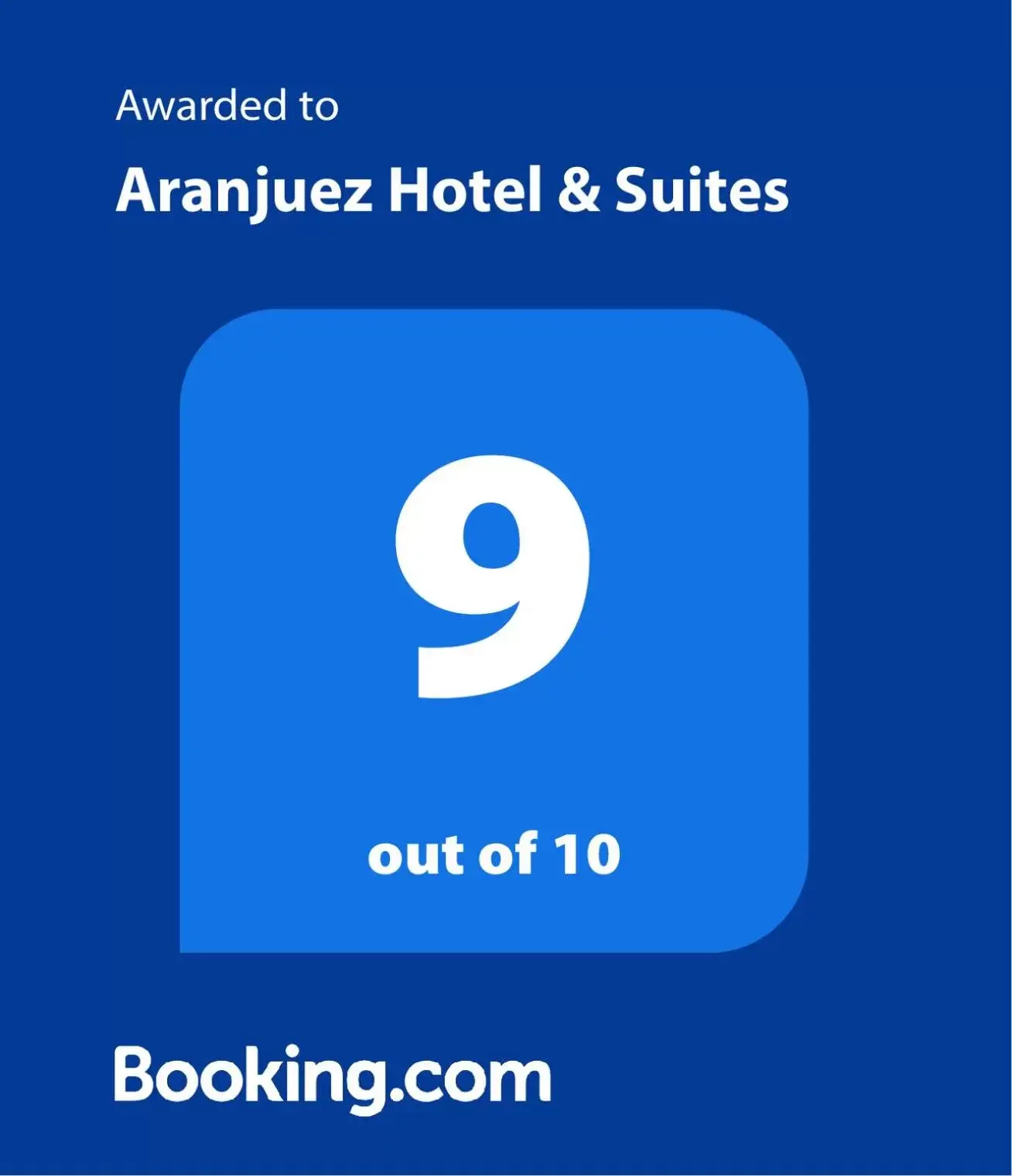 Certificate/Award in Aranjuez Hotel & Suites