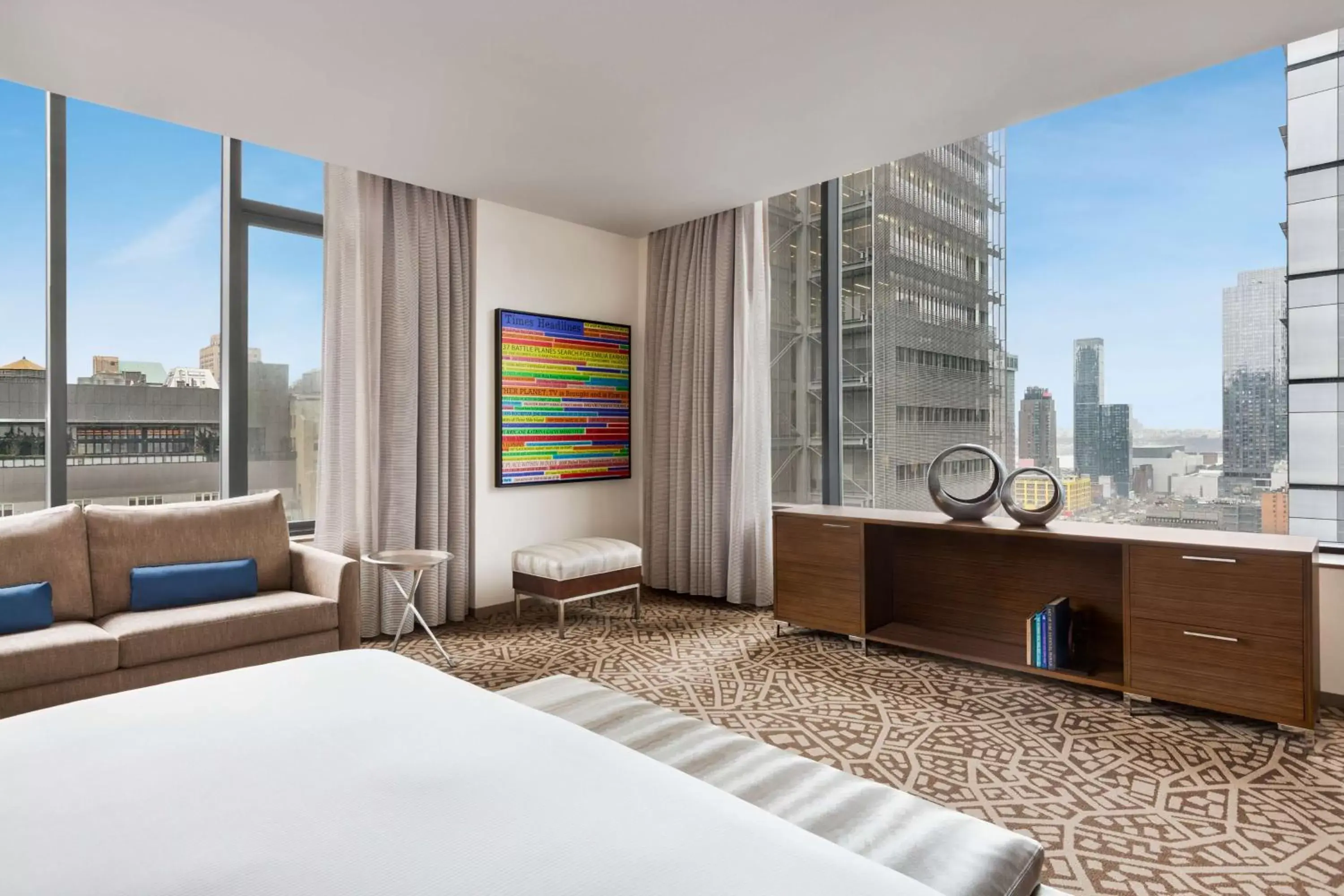 Living room, Bed in Hilton New York Times Square Living room, Bed in Hilton New York Times Square