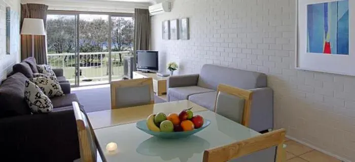 Living room in Main Beach Apartments