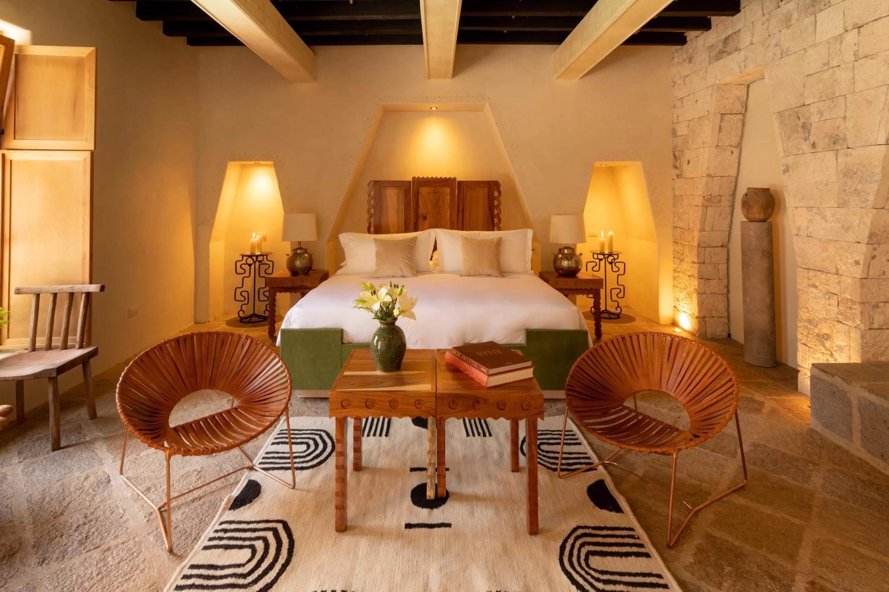 Bed in La Valise San Miguel de Allende, Member of Small Luxury Hotels
