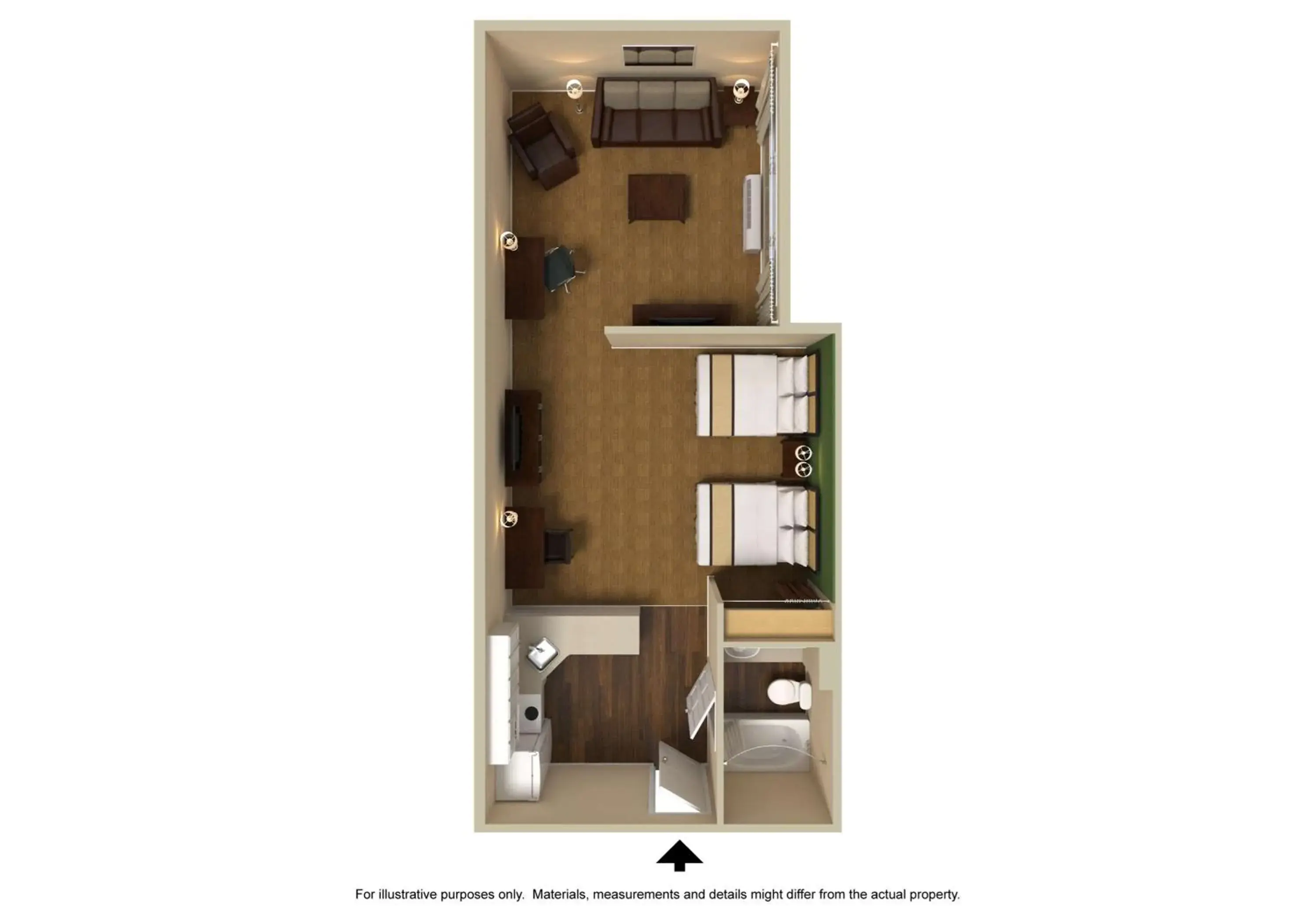 Bedroom, Floor Plan in Extended Stay America Suites - Atlanta - Duluth