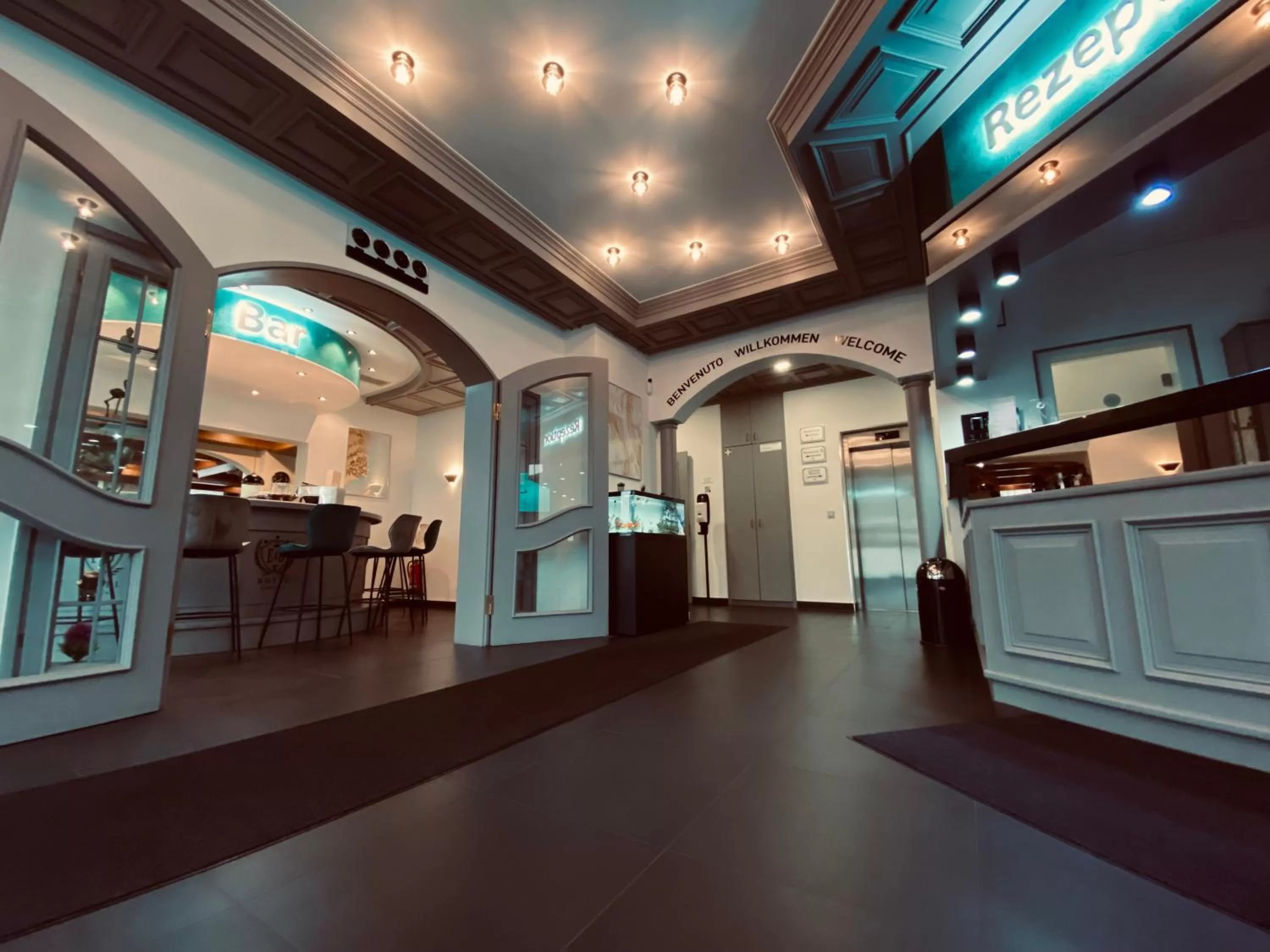 Lobby or reception in E&D Hotel Rodgau