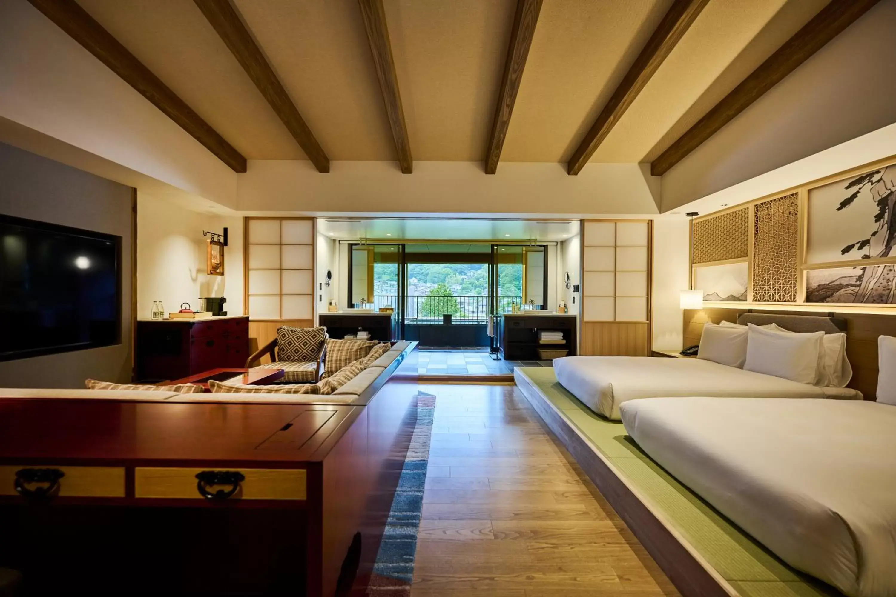 Twin Suite with River View in Hotel Indigo Hakone Gora, an IHG Hotel