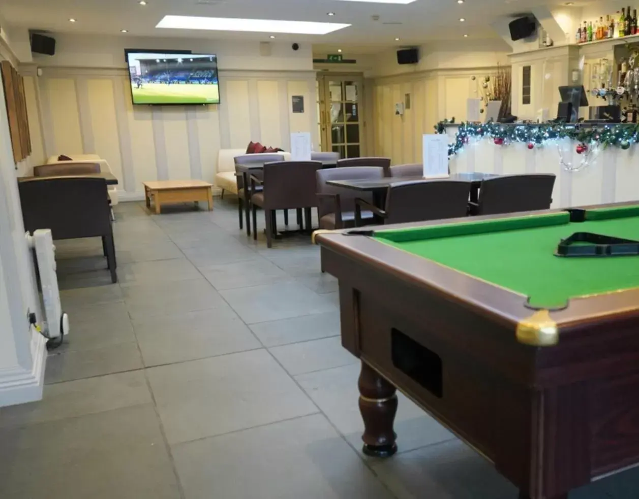 Communal lounge/ TV room, Billiards in Hustyns Resort Cornwall
