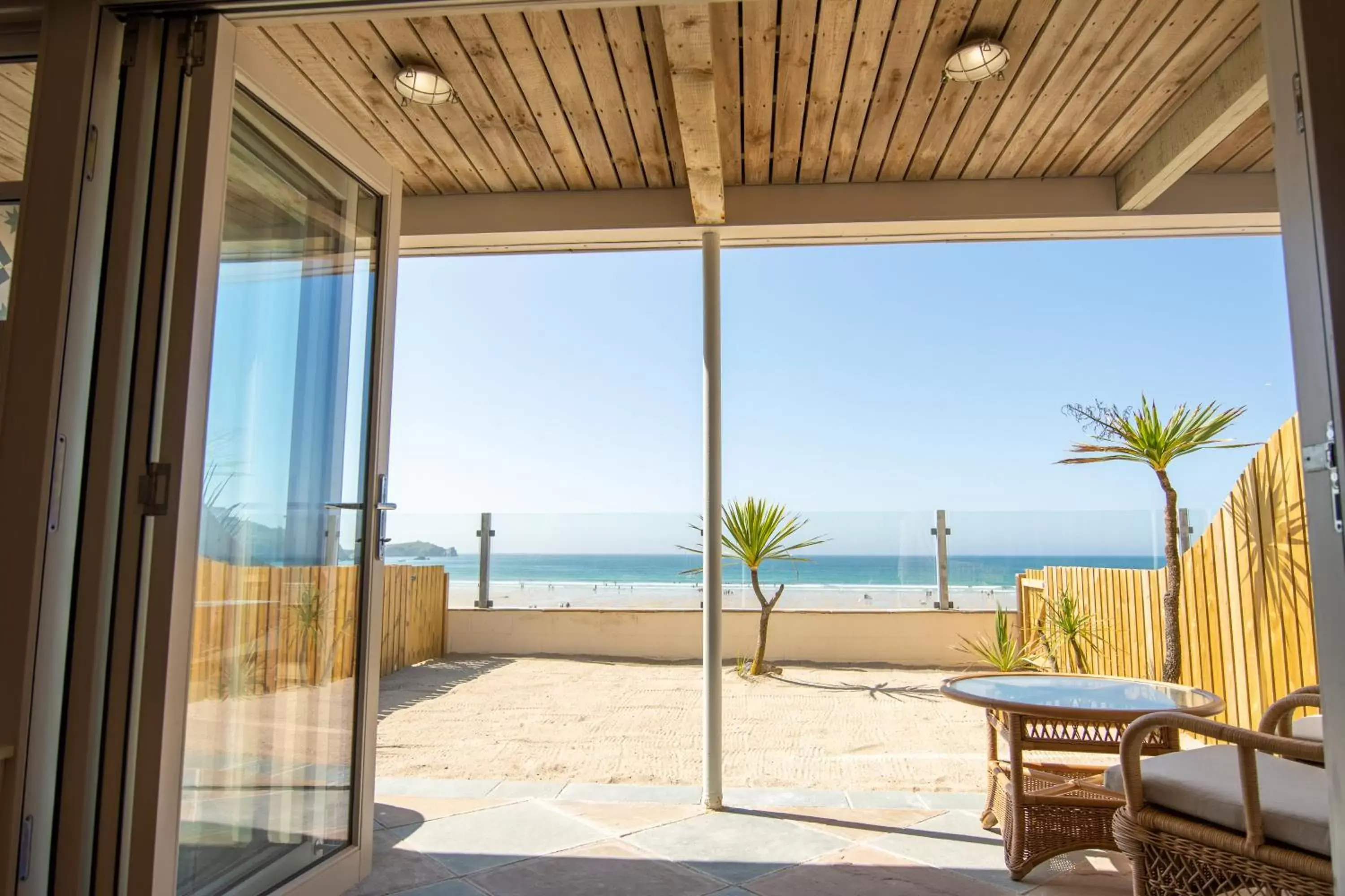 Balcony/Terrace in Tolcarne Beach Colonial Restaurant and Rooms