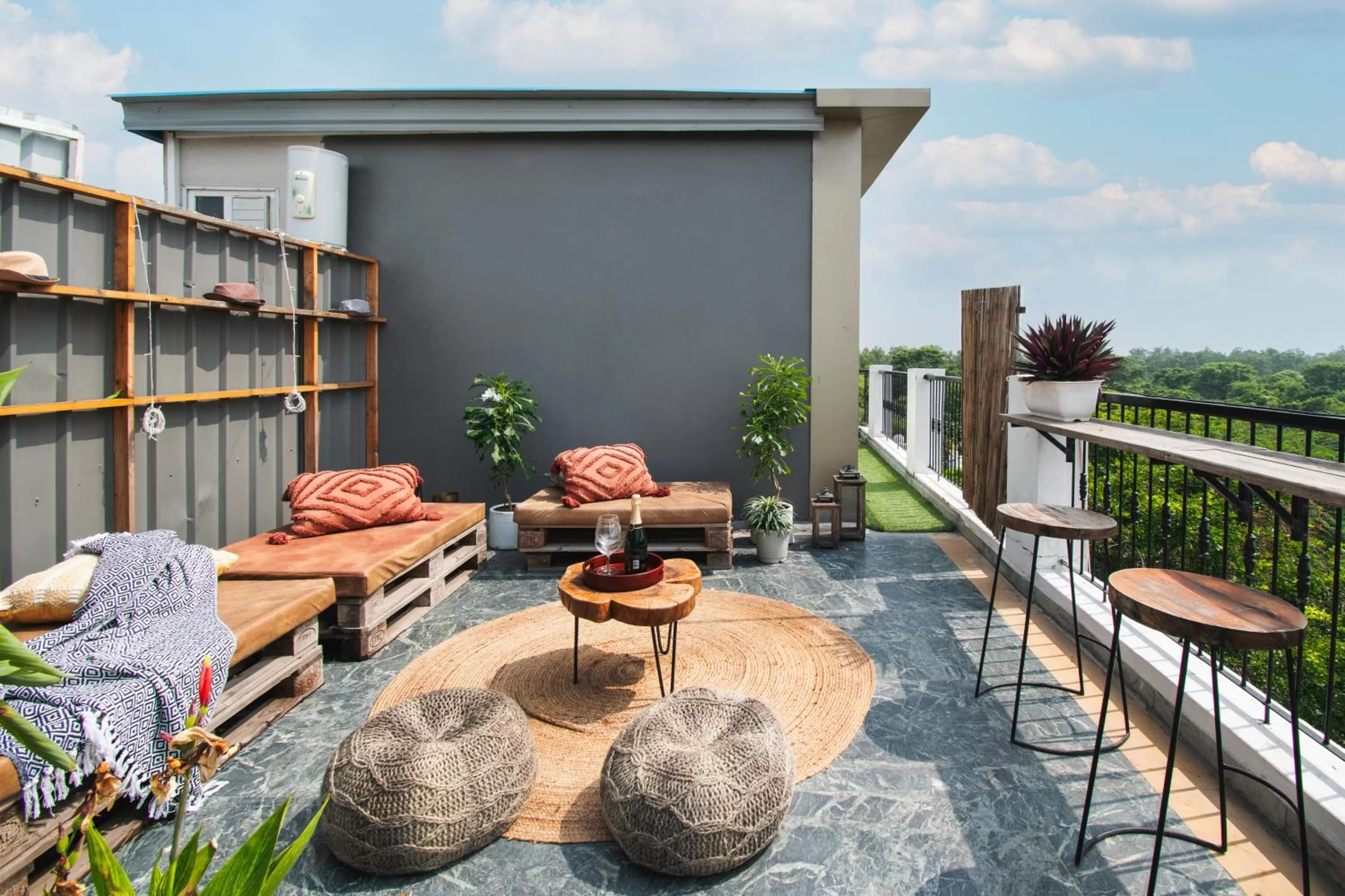 Patio in LetsBunk Poshtel & Suites