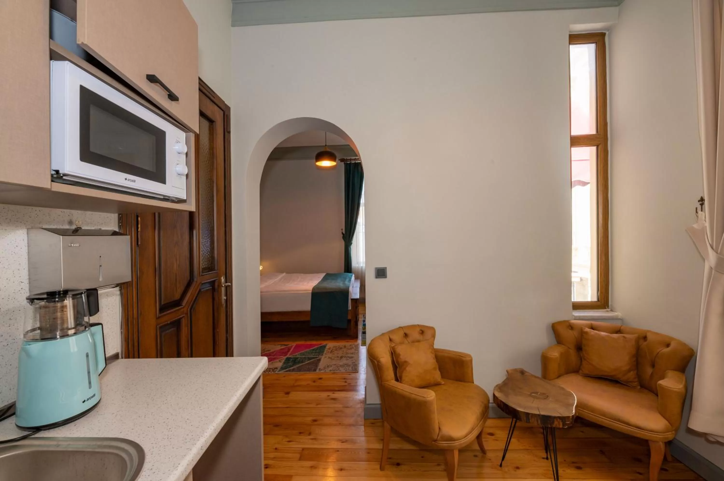 Kitchen or kitchenette in O'Pera Okanlı Suites