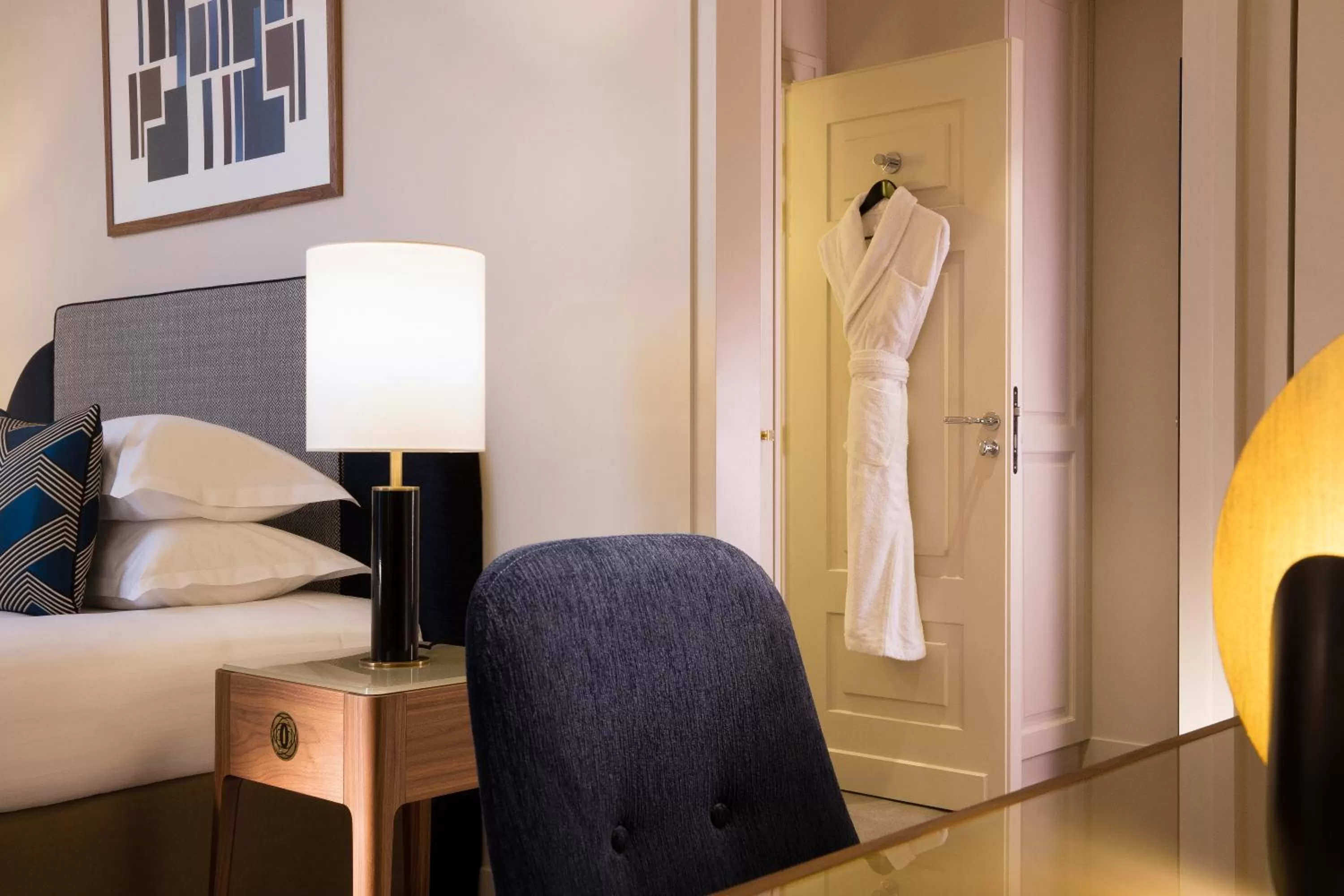 Decorative detail, Bed in Le Tsuba Hotel