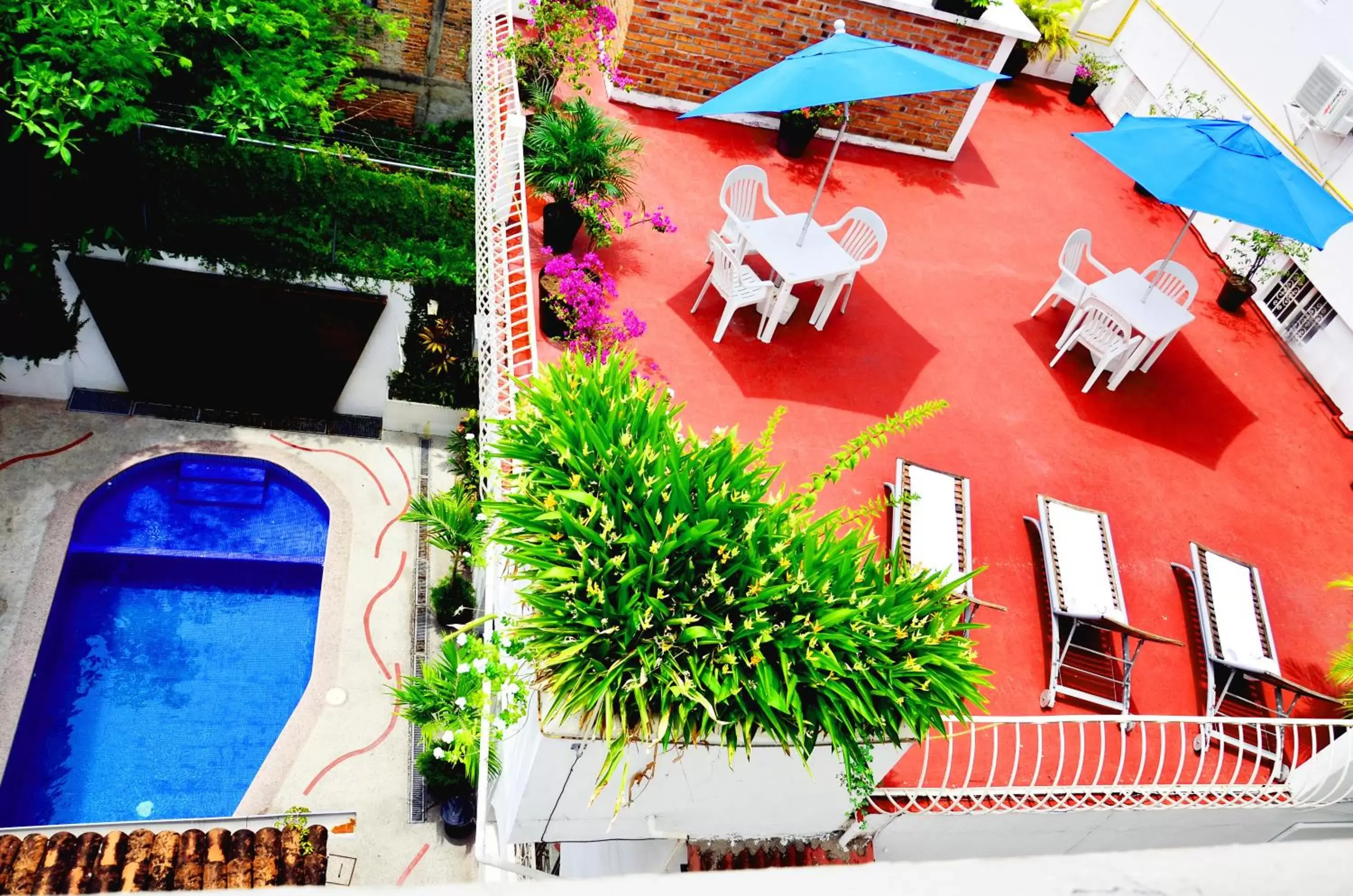 Balcony/Terrace, Pool View in Hotel Hacienda de Vallarta Centro