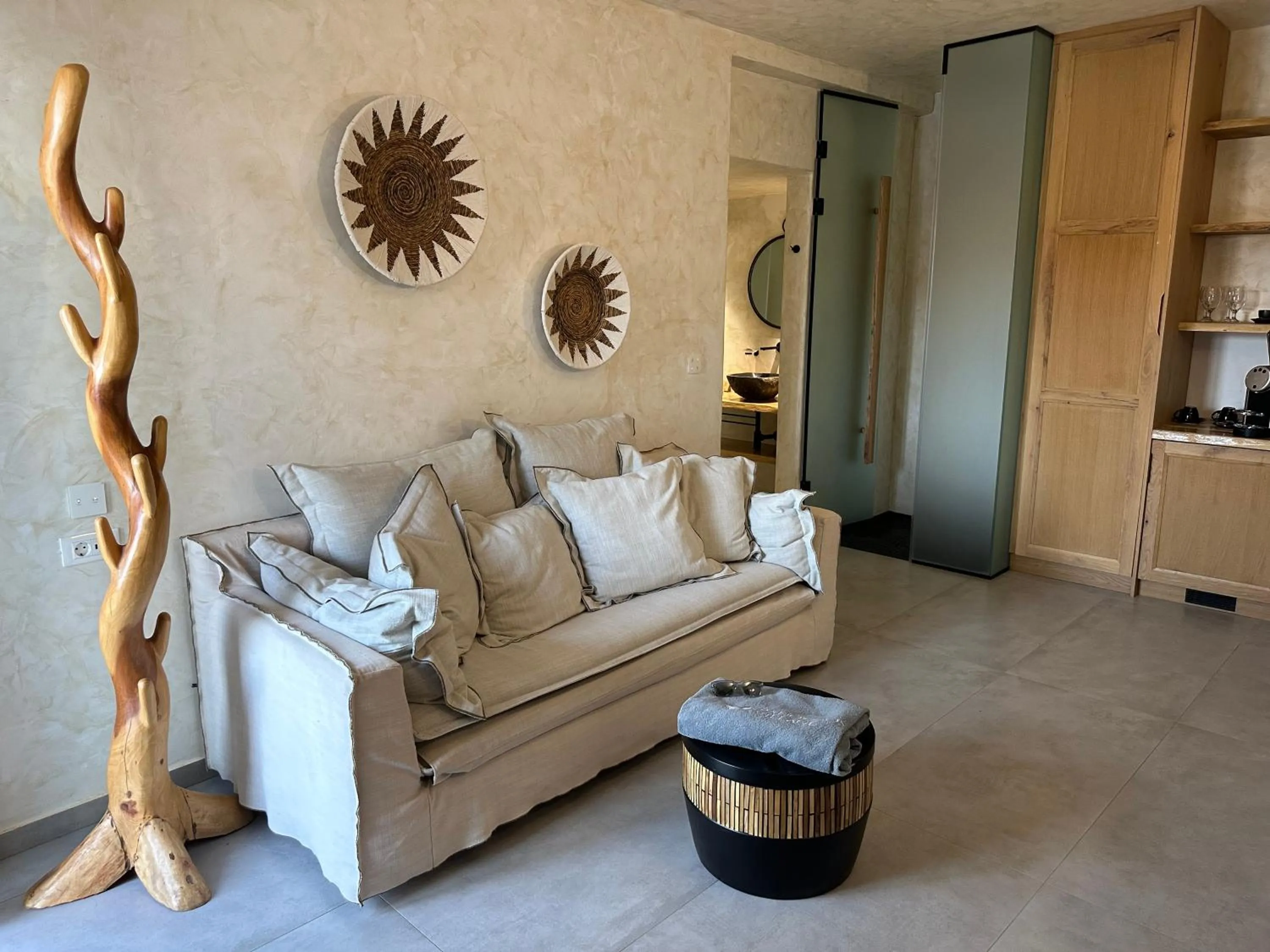 Seating area in Panormos Village Hotel