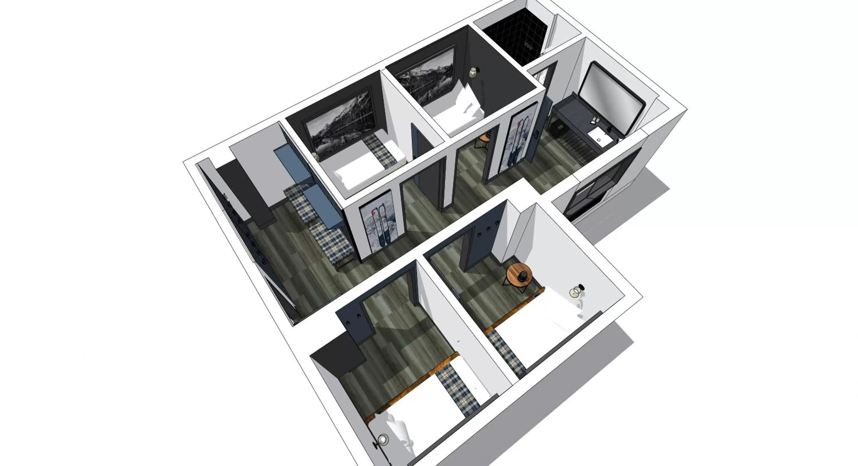 Bathroom, Floor Plan in Gravity Haus