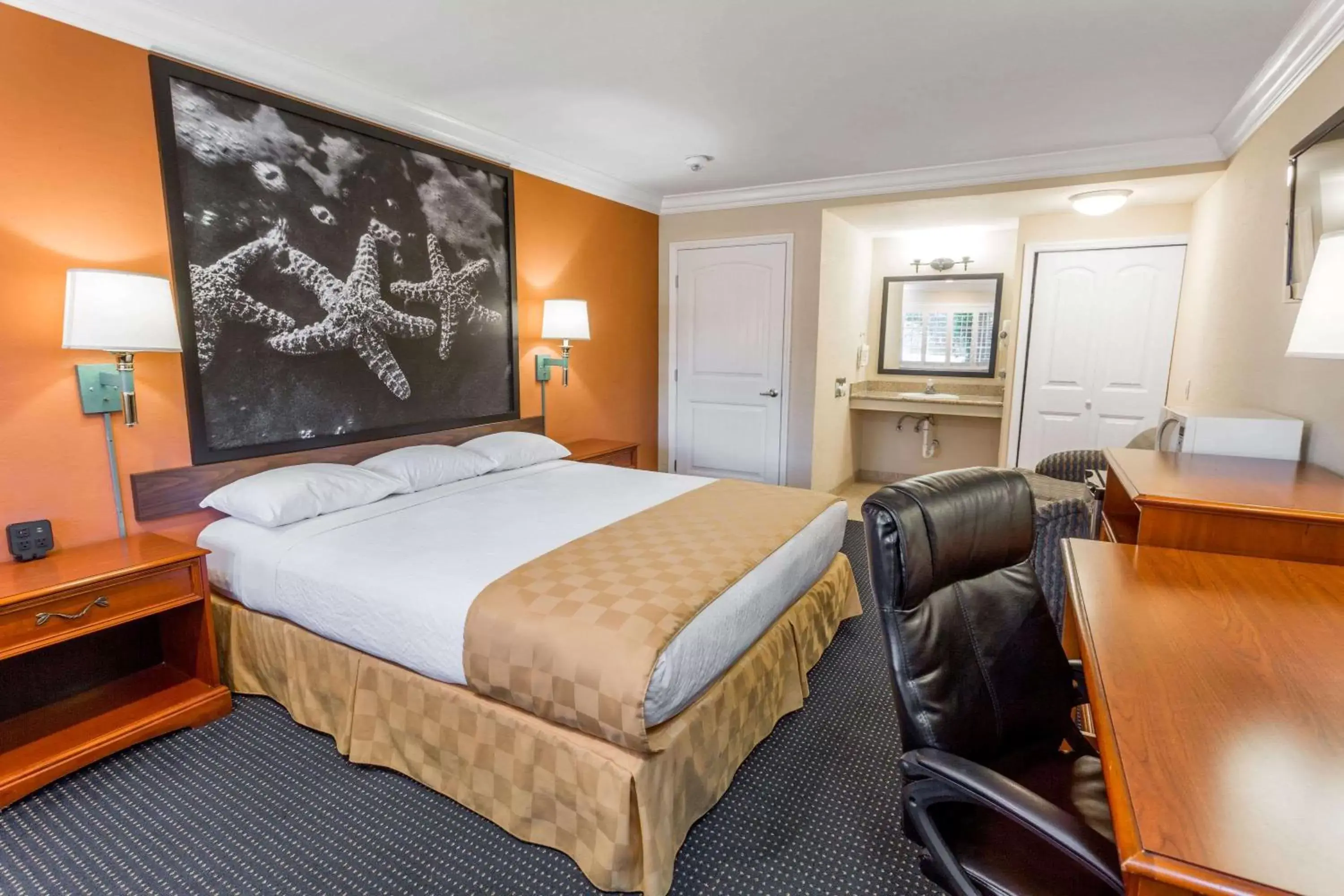 Bedroom in Super 8 by Wyndham Monterey Fisherman's Wharf Aquarium
