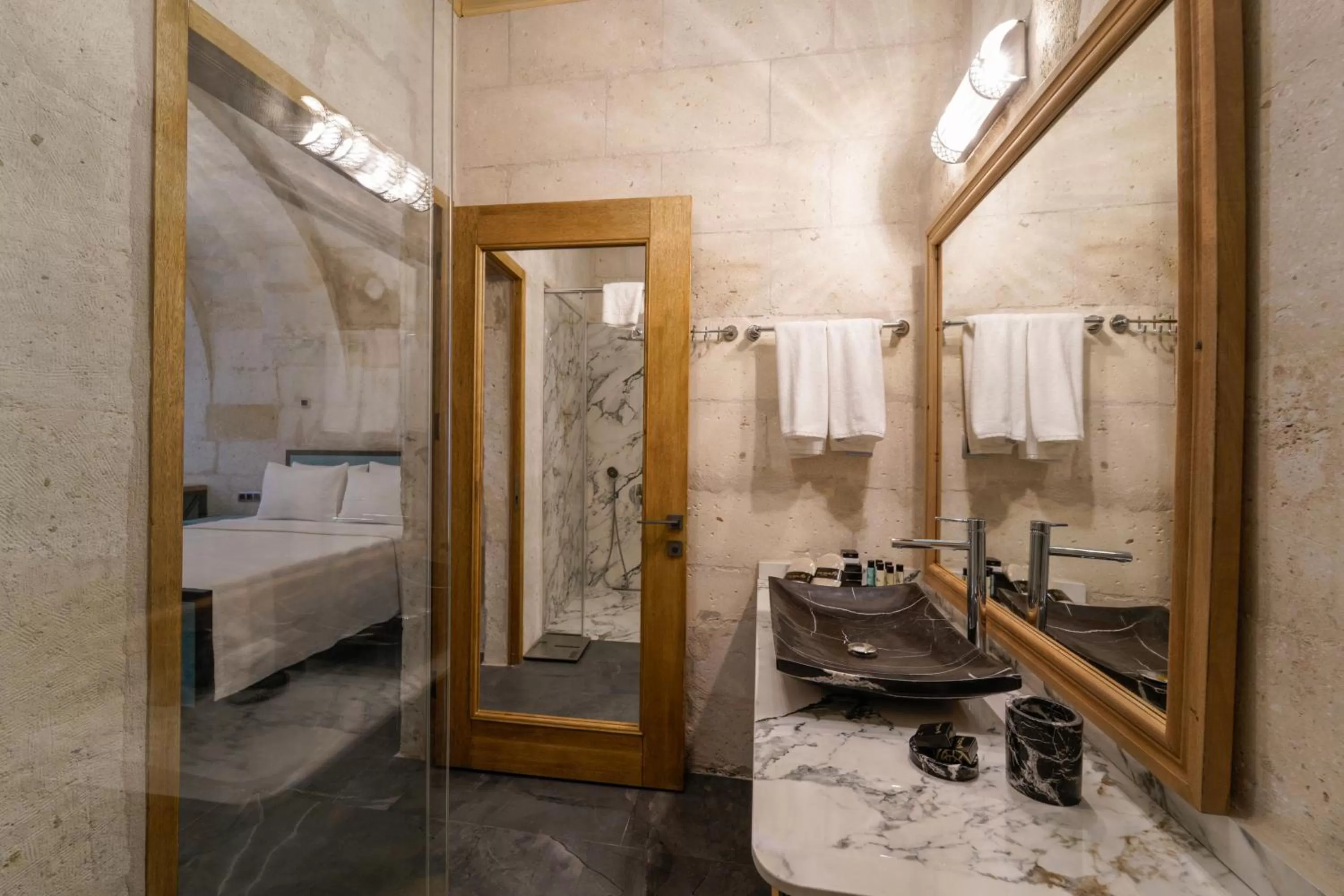 Bed in The Niche Cave Hotel