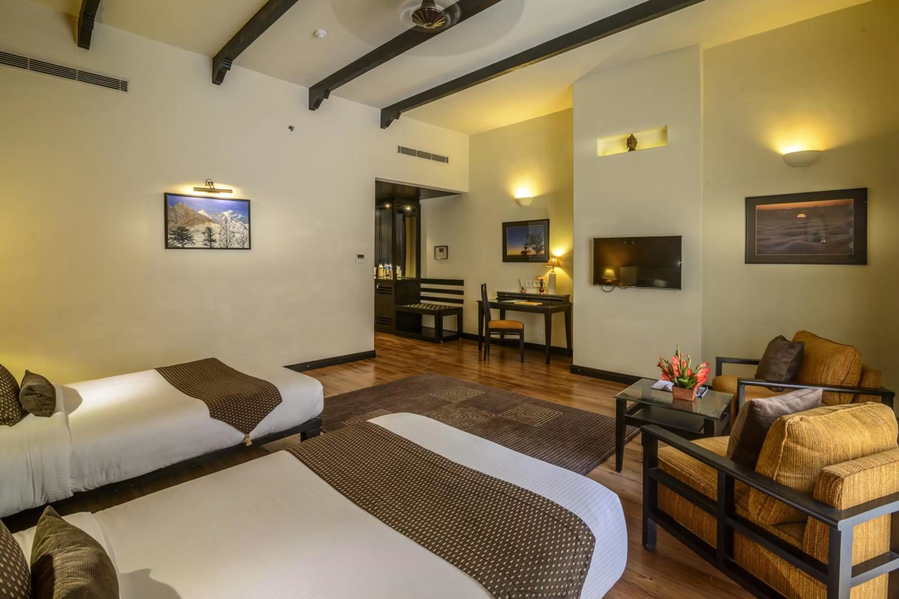 Photo of the whole room, Bed in Gokarna Forest Resort Kathmandu