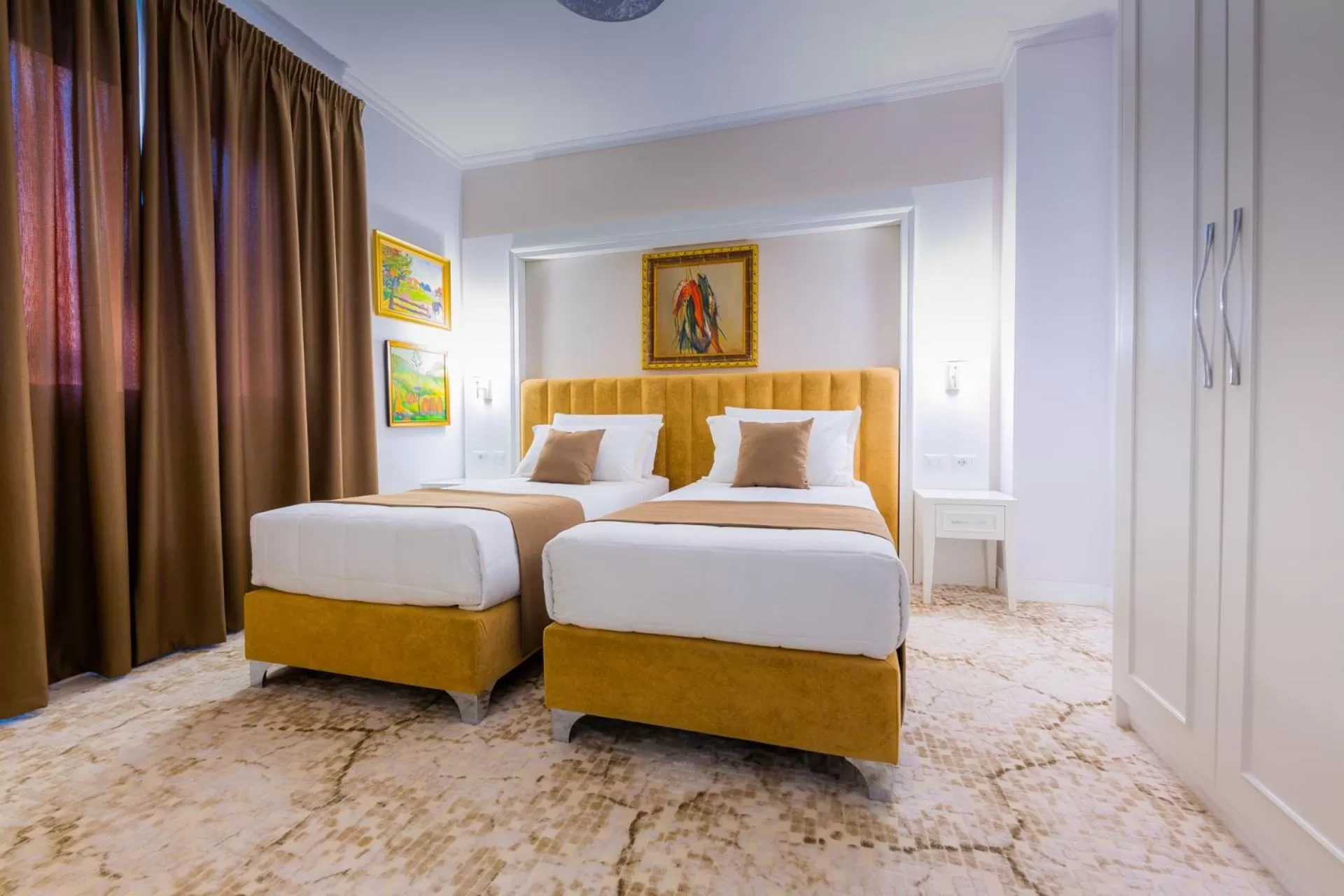 Bed in ART Hotel Tirana