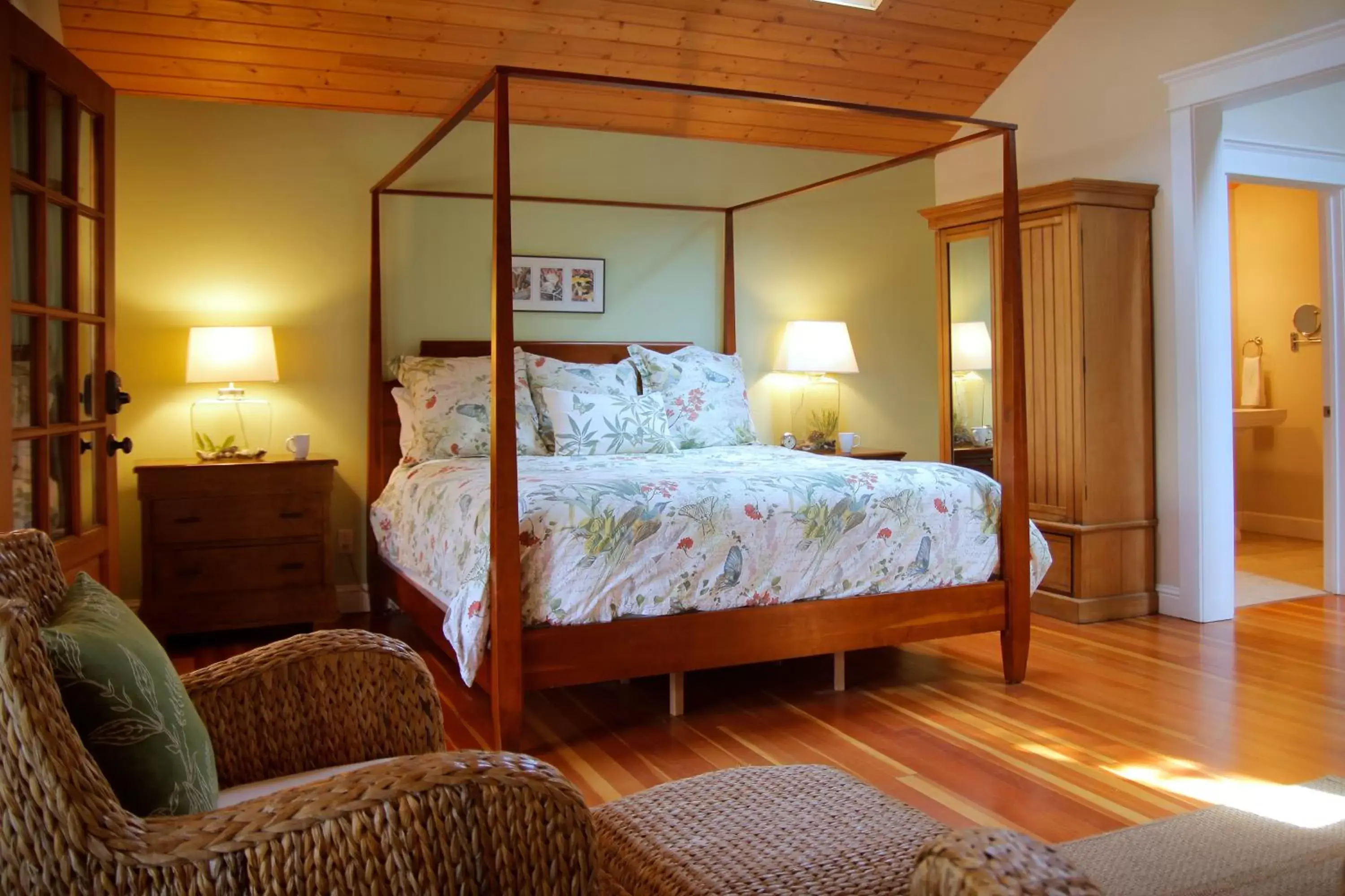 Bed in Coho Cottages