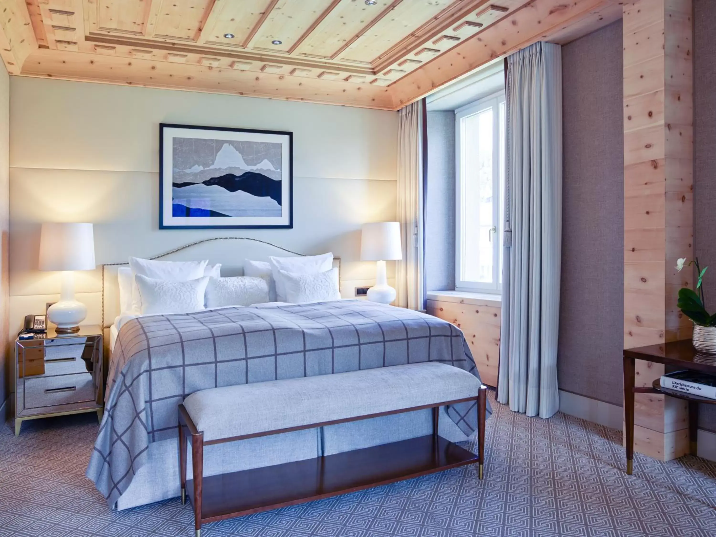 Bed in Kulm Hotel St. Moritz