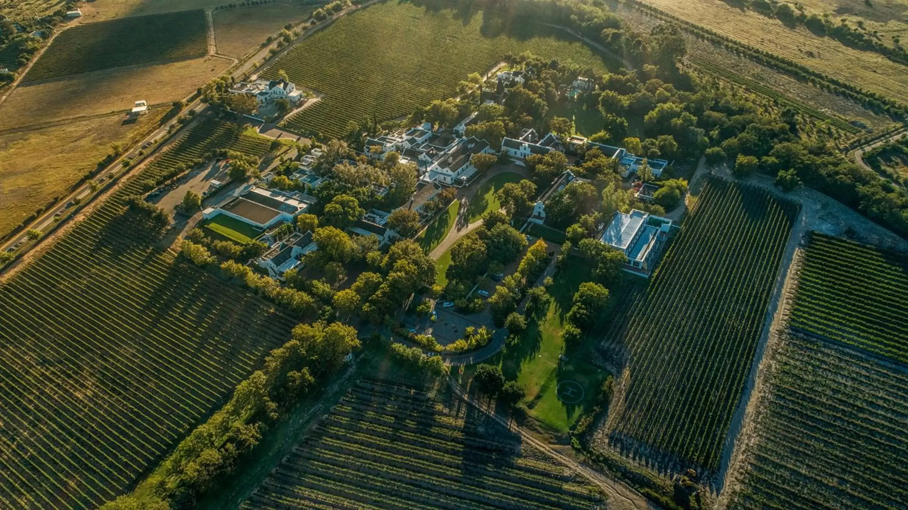 Bird's eye view, Bird's-eye View in Lanzerac Hotel & Spa