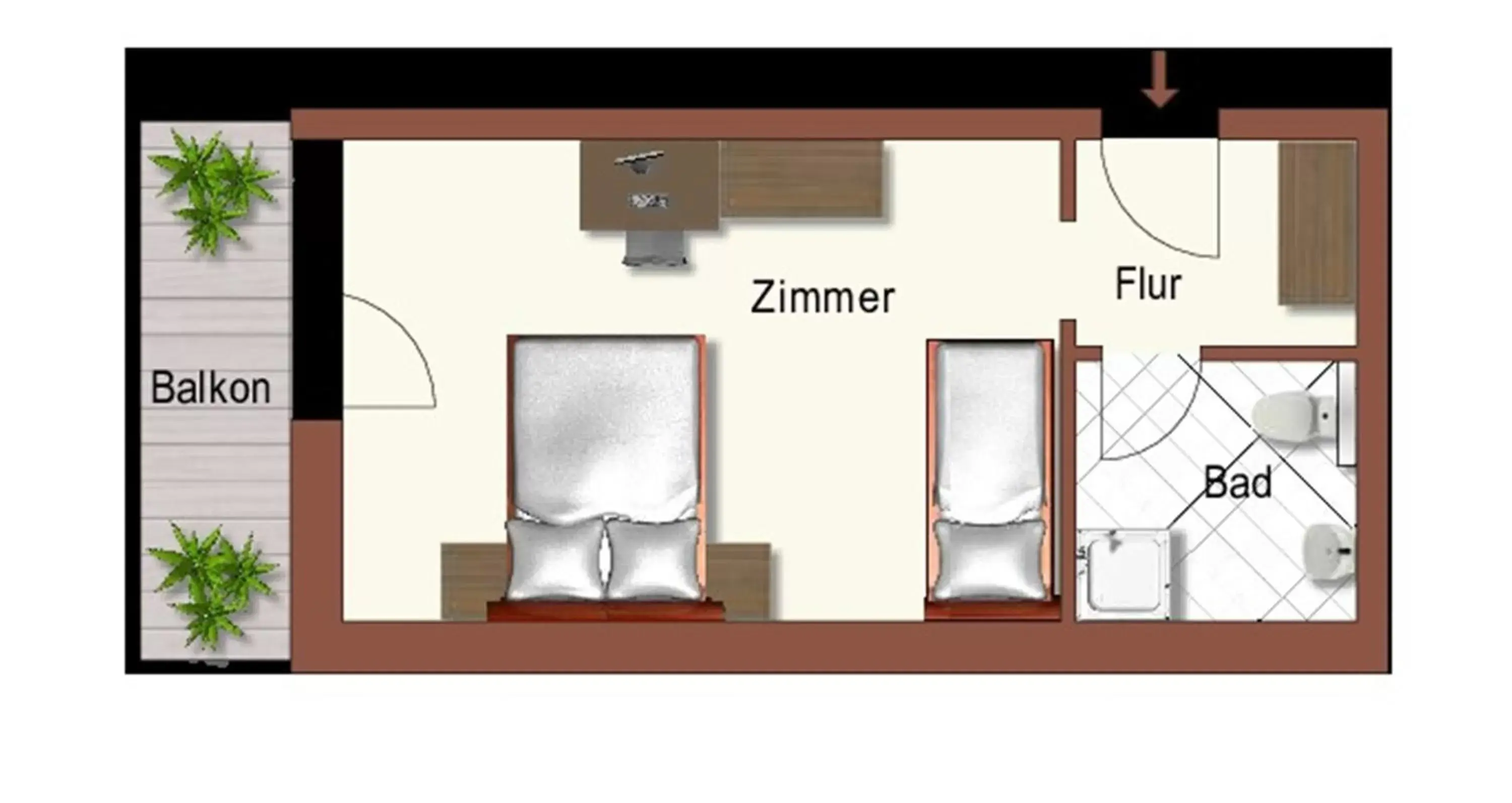 Decorative detail, Floor Plan in Hotel Kögele