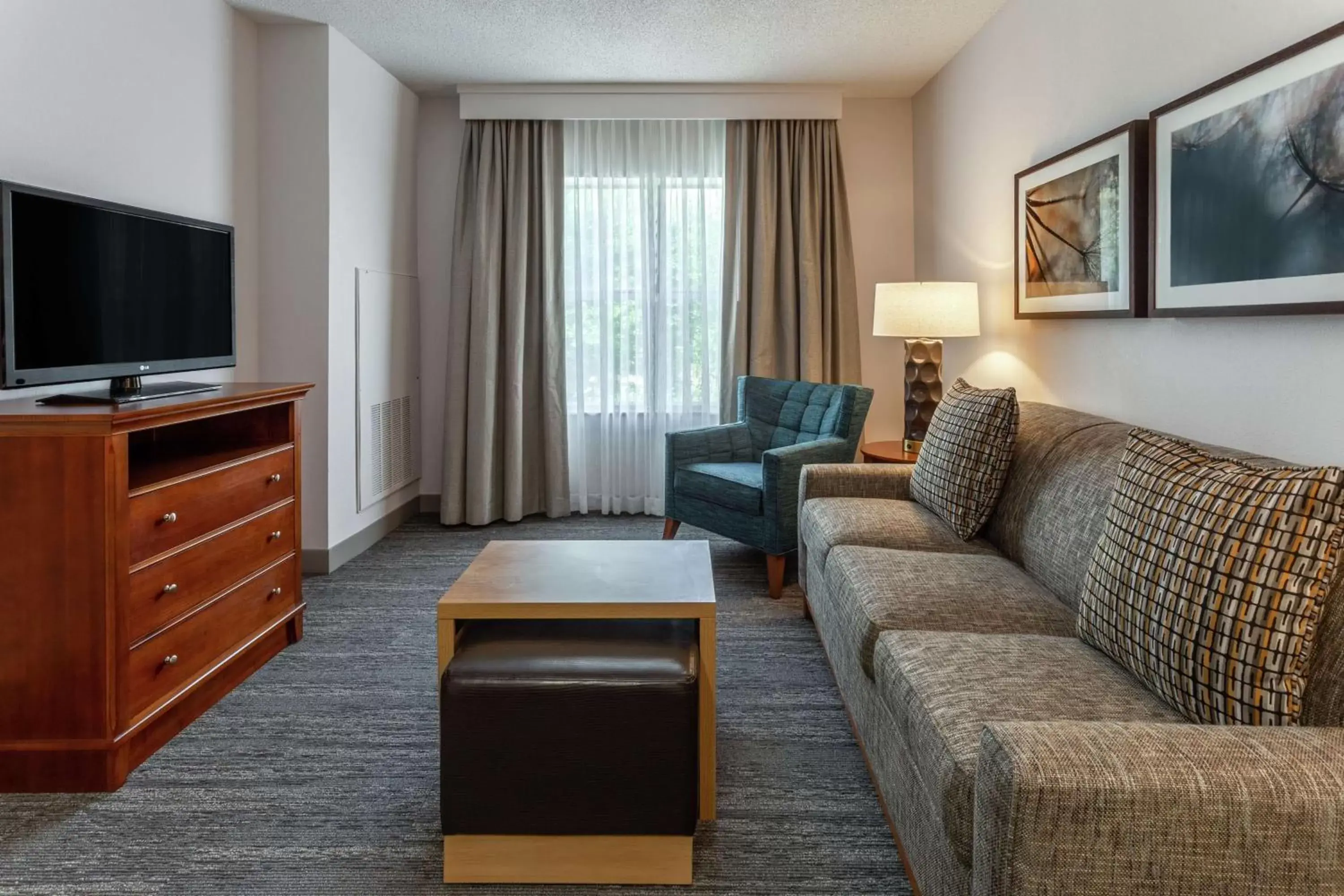 Living room, TV/Entertainment Center in Homewood Suites by Hilton Albany