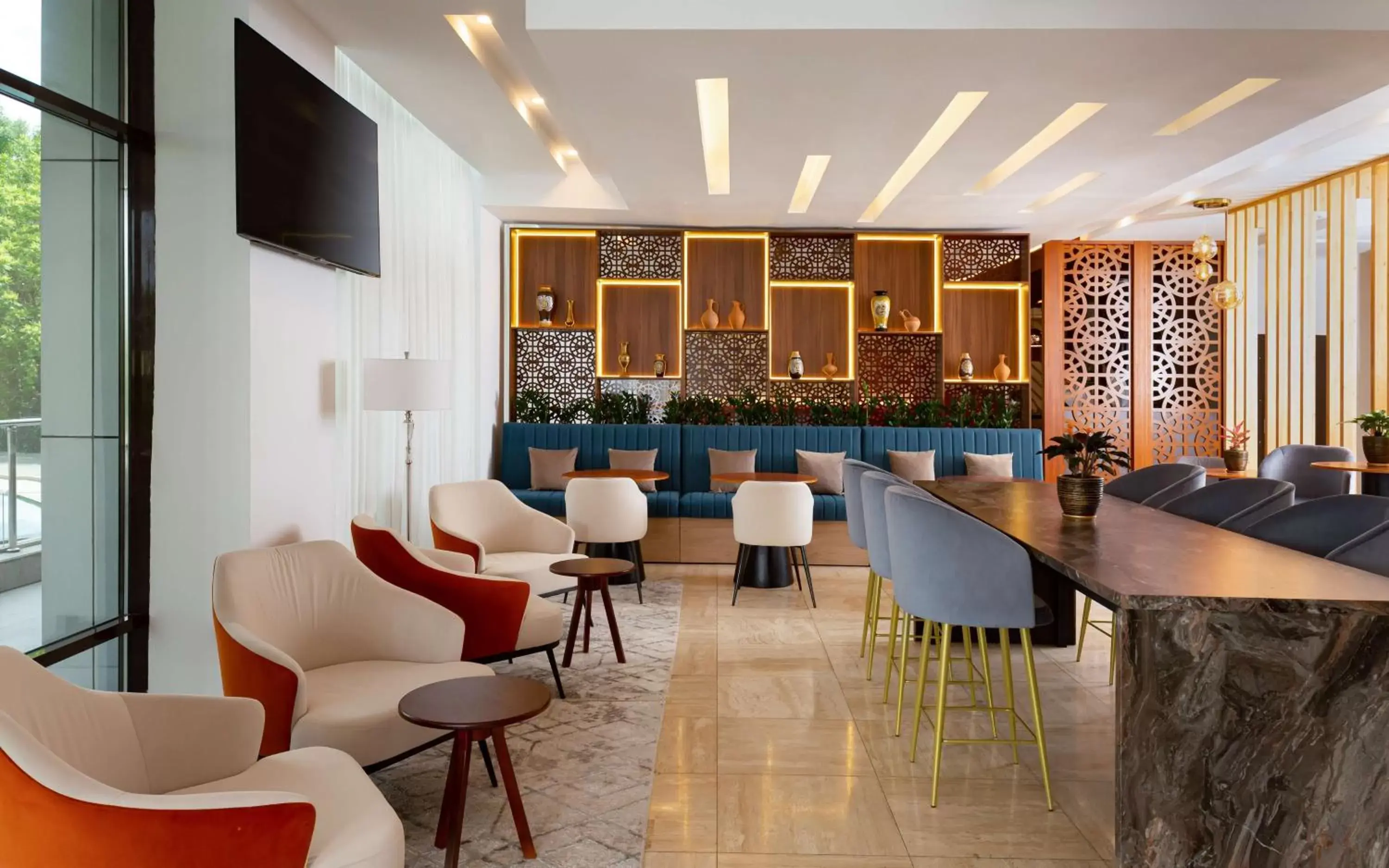 Lobby or reception, Lounge/Bar in DoubleTree by Hilton Shymkent