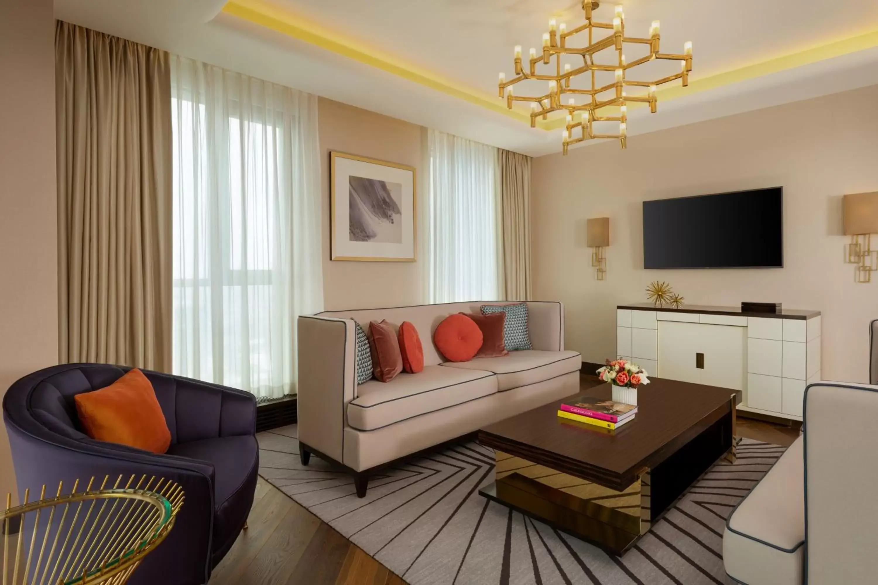 Living room, Seating Area in The Ritz-Carlton, Astana