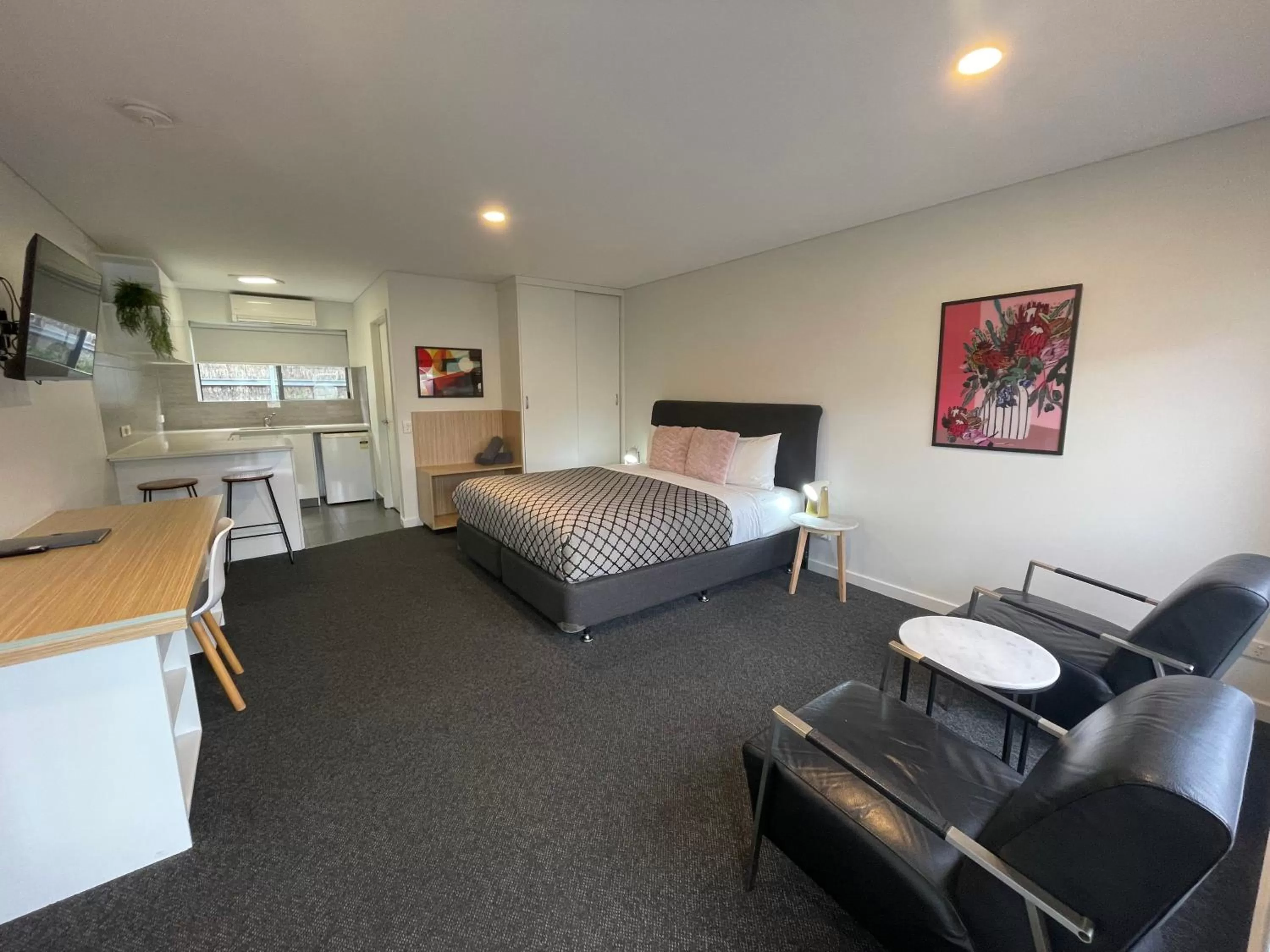 Bed in Coastal Motel