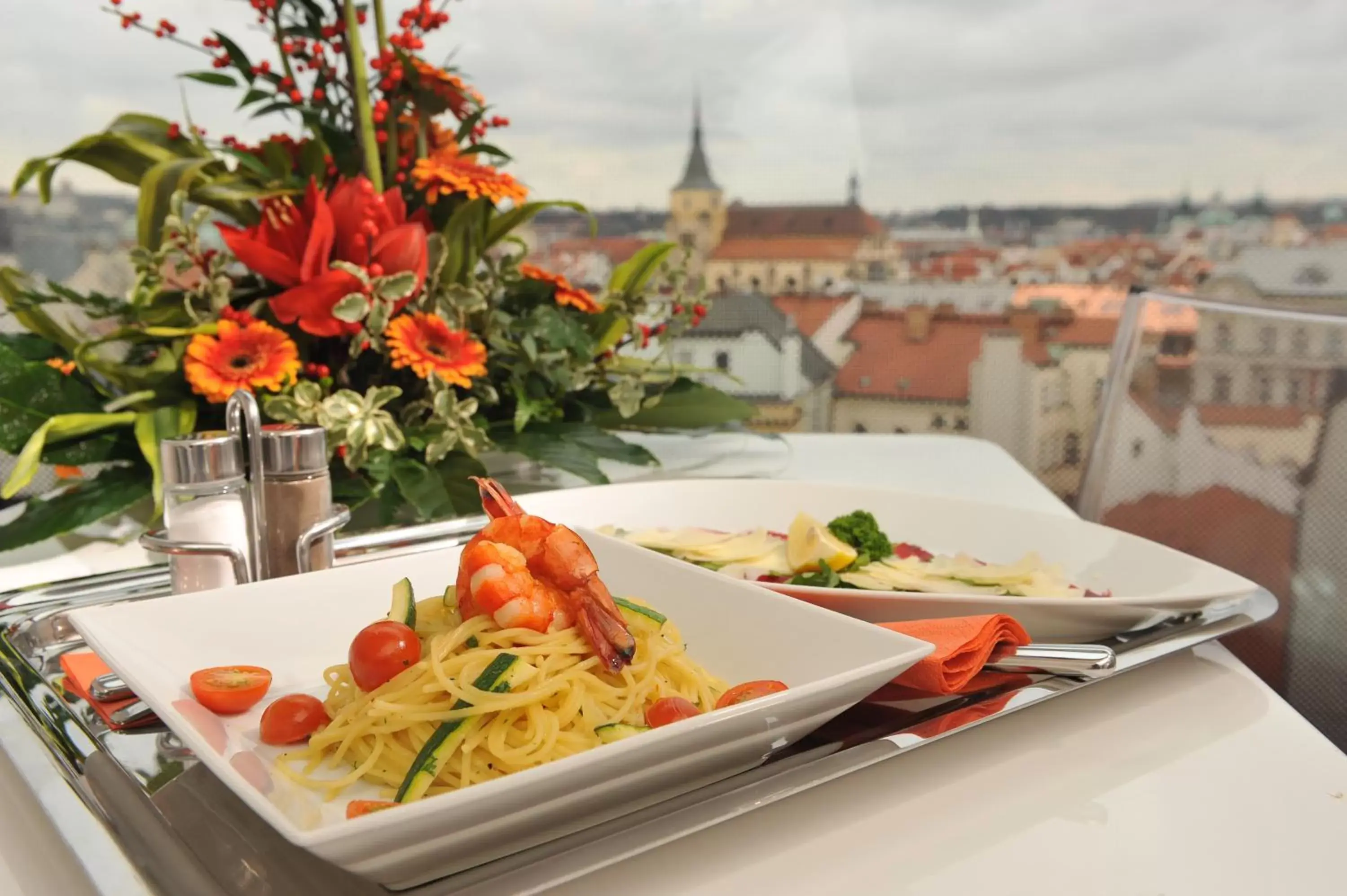 View (from property/room), Food in Design Metropol Hotel Prague