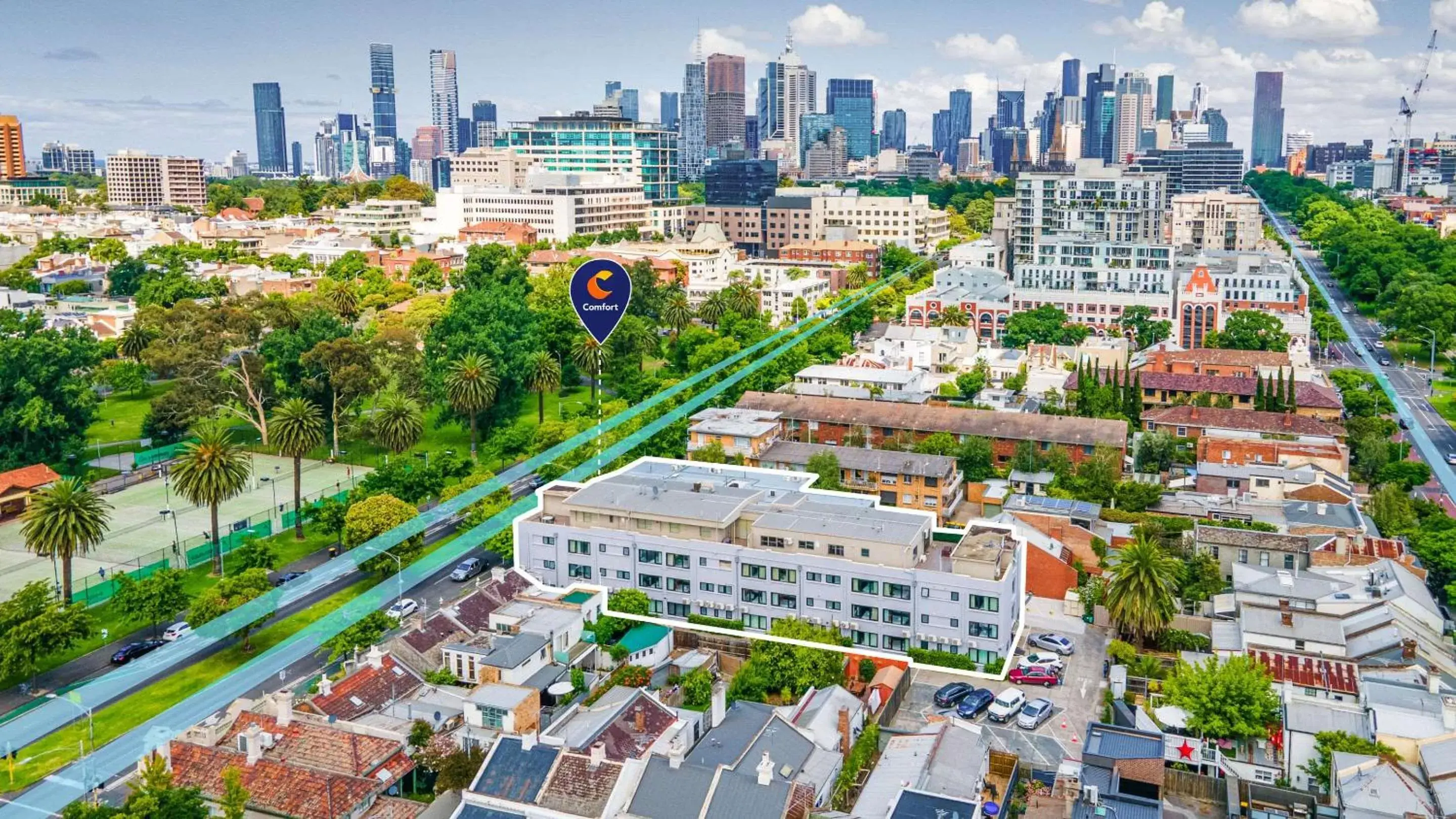 Property building, Bird's-eye View in Comfort Hotel East Melbourne